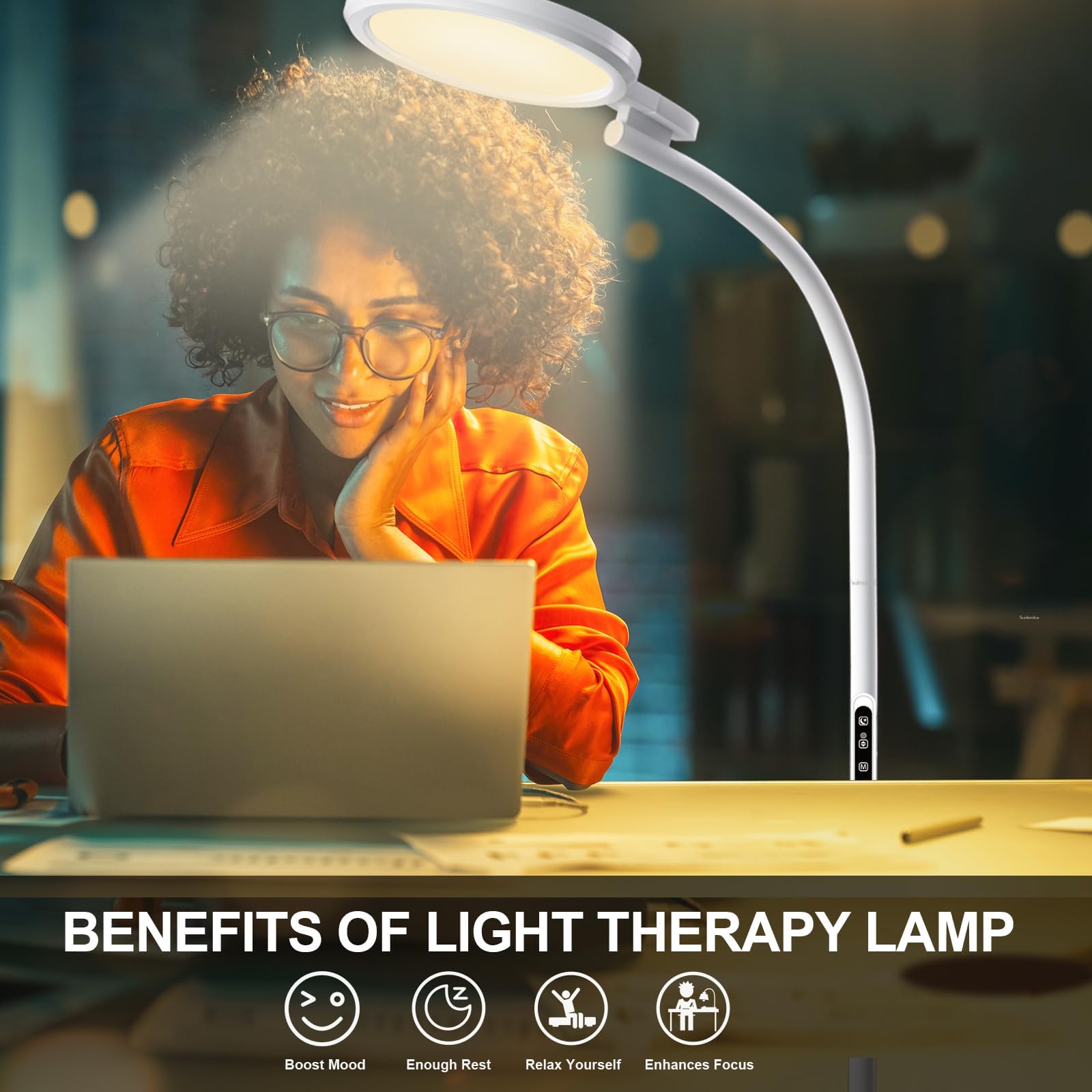Sunlamlux Light Therapy Lamp, UV-Free Sun Light Therapy Lamp, 10000 Lux Floor Lamp
