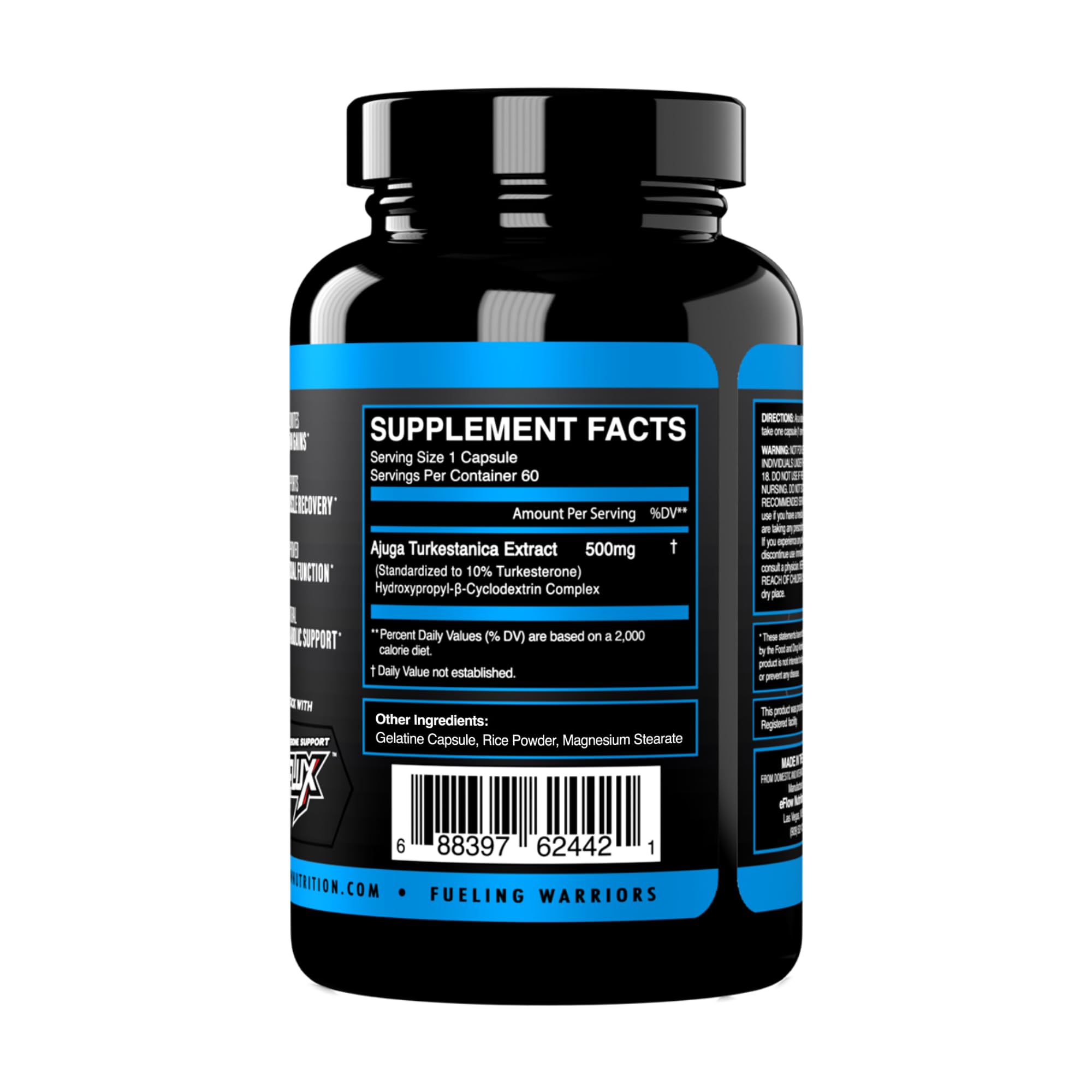 eFlow Nutrition Turkesterone (500 mg) Ajuga Turkestania Extract Complexed