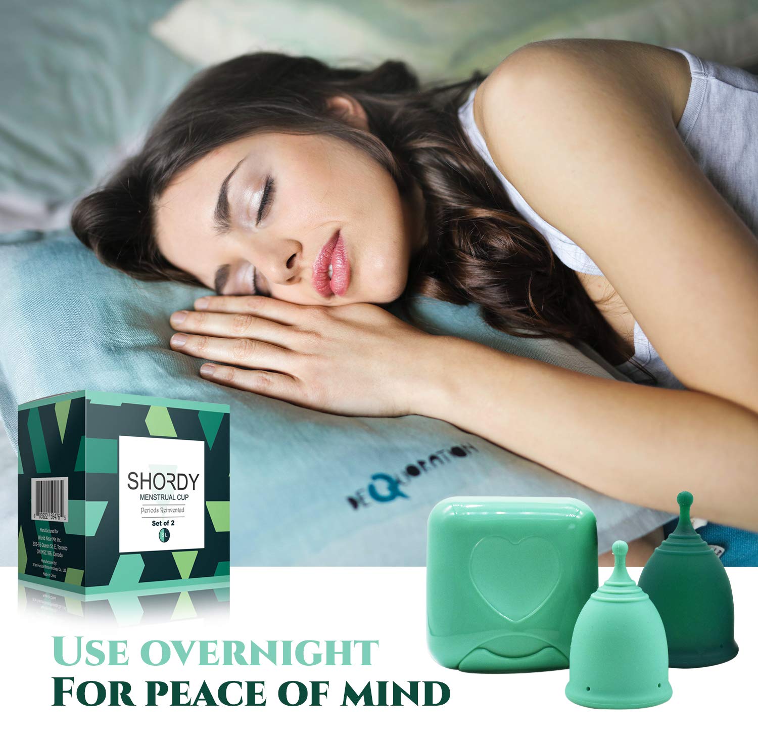 SHORDY Reusable Menstrual Cup (Small & Large) Set of 2 with Box, 100% Soft Silicone, Copa Menstruelle