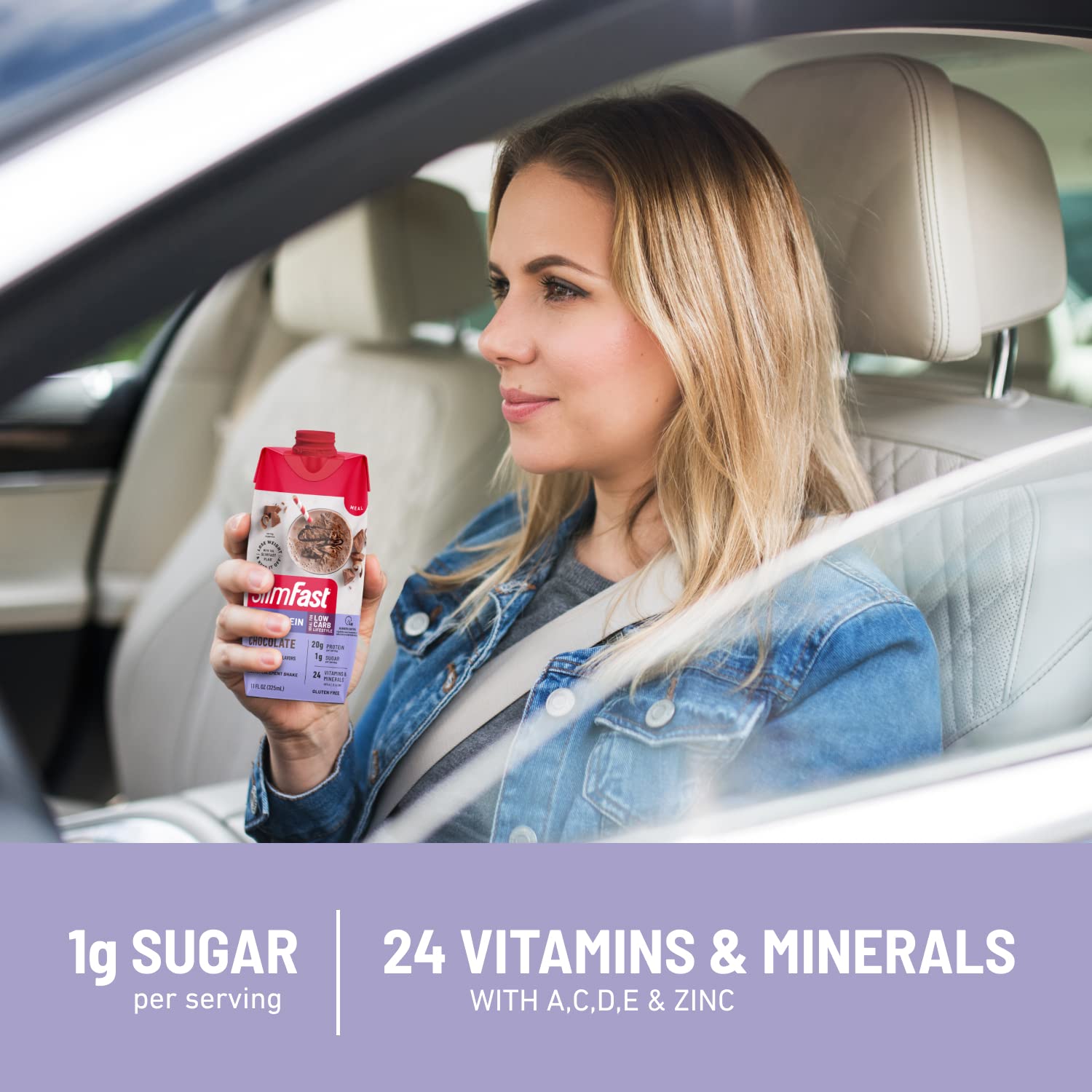 SlimFast Protein Shake, Chocolate- 20g Protein, Meal Replacement Shake Ready to Drink