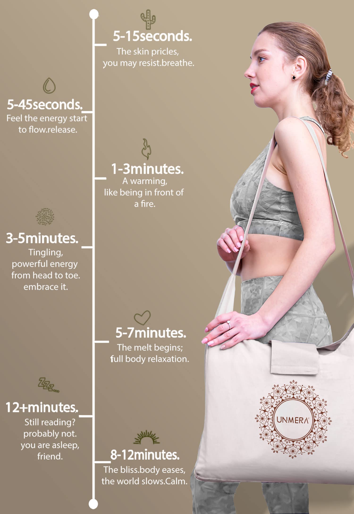 UNMERA Acupressure Mat and Pillow Set,Natural Premium Linen & Coconut Fiber Filling