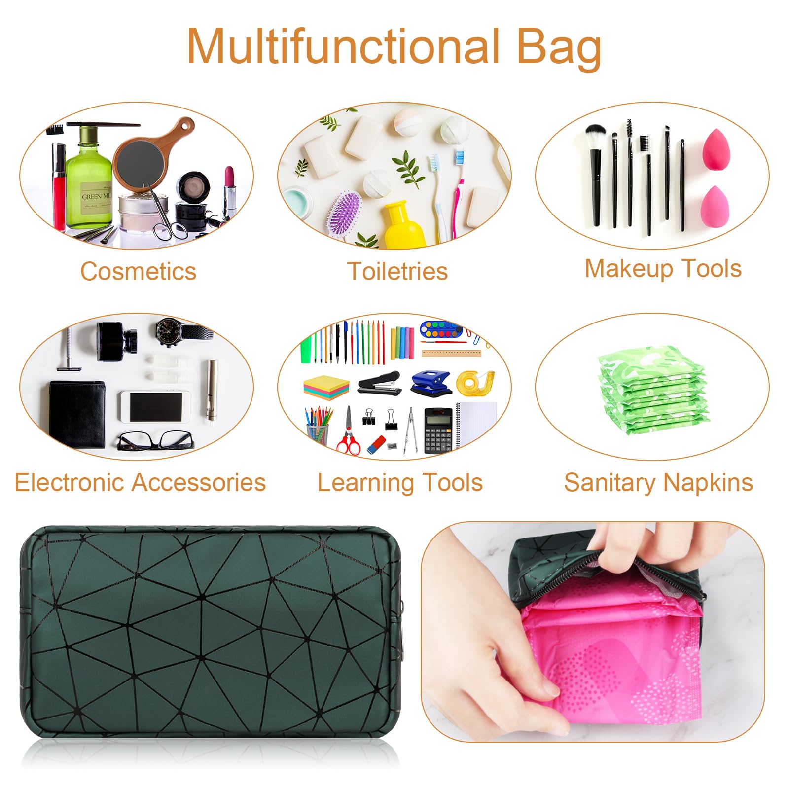 Likesing Sanitary Napkin Storage Bag, Leather First Period Kit for Girls 9-12, Portable Tampon Menstrual