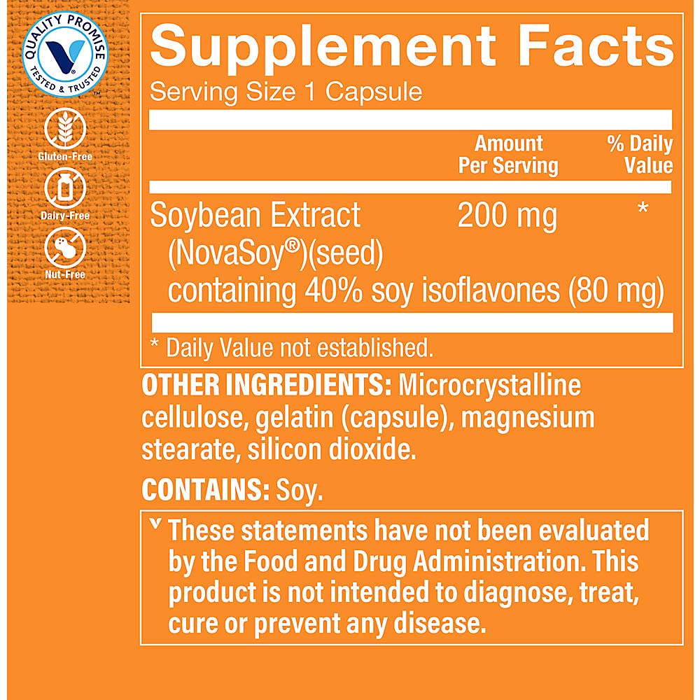The Vitamin Shoppe Mega Strength Soy Isoflavones 200MG, Menopause Support, Supports Bone