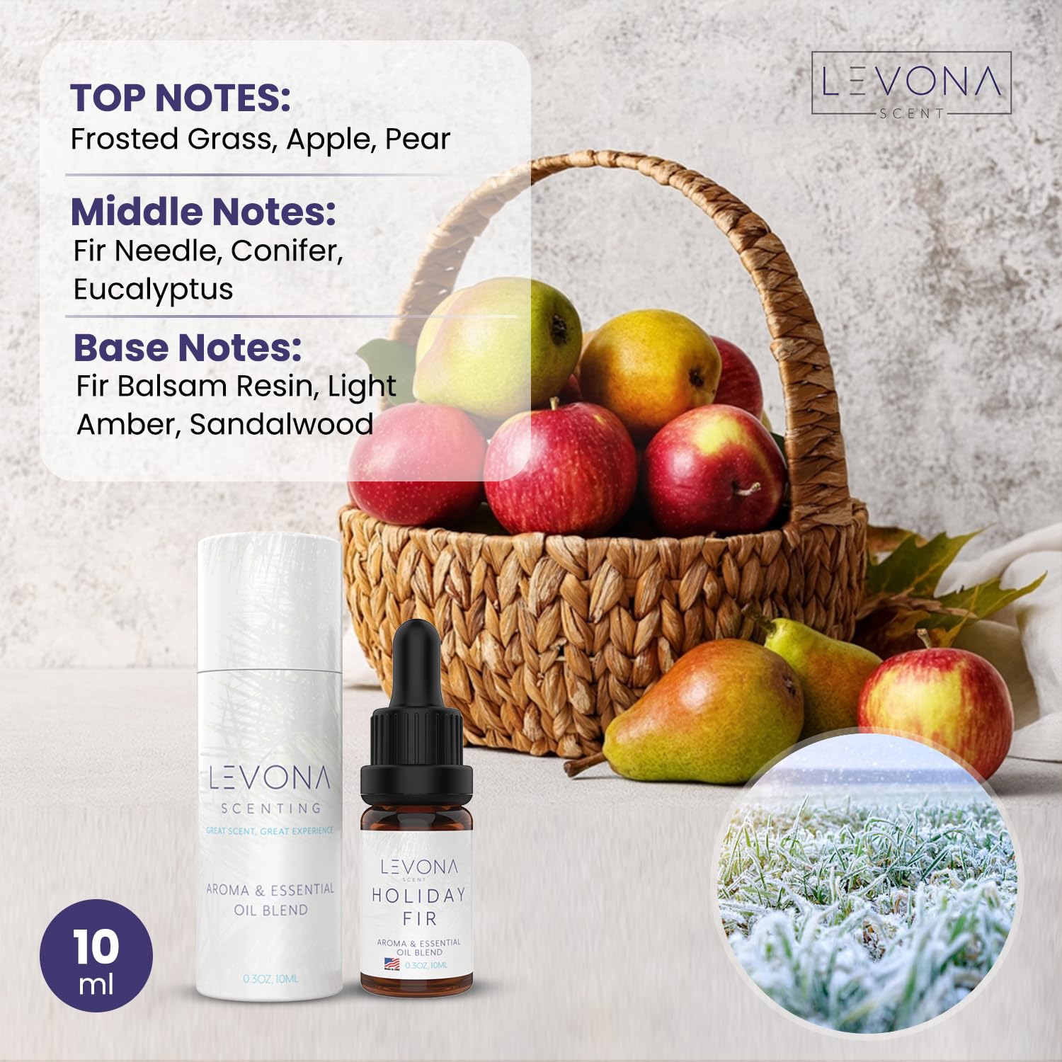 Levona Scent Christmas Essential Oils for Diffuser: Holiday Fir Essential Oil for Diffusers for Home