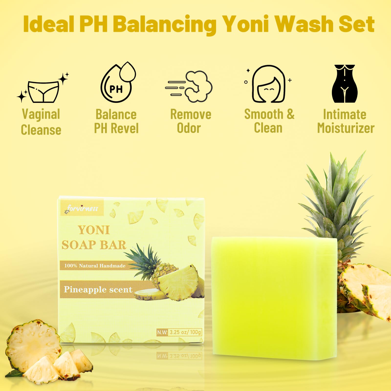 Yoni Wash Yoni Oil Yoni Bar Soap, Women ph Balance, Feminine Wash for Women Remove Odor Moisturizing
