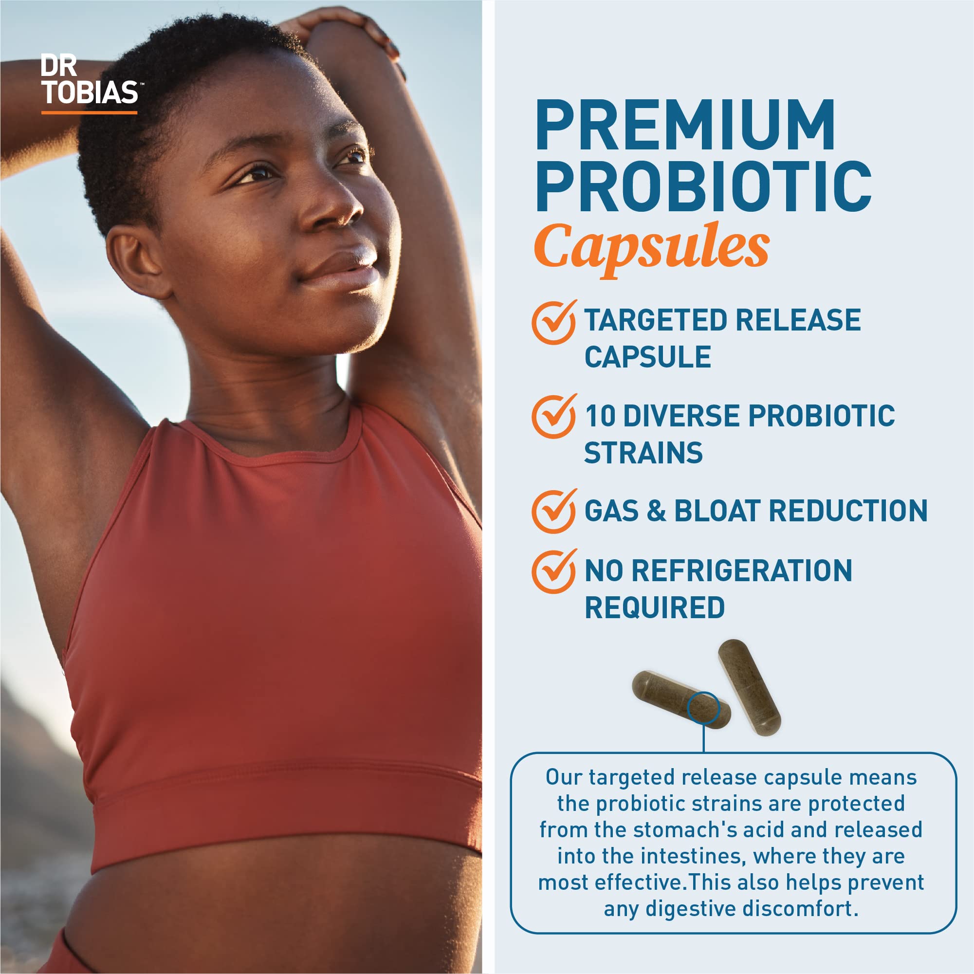 Dr. Tobias Probiotics 30 Billion, 10 Strains, 30 Billion CFU's, Targeted Release Probiotics