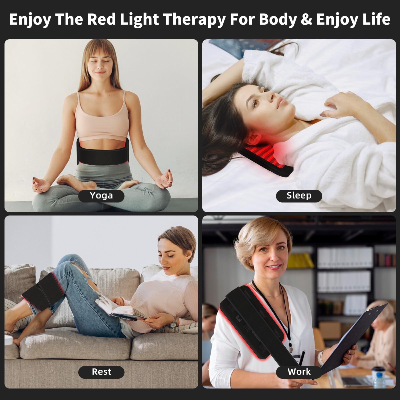 Red Light Therapy Belt, Infrared Light Therapy Wrap, 384PCS Red Light &Infrared Light