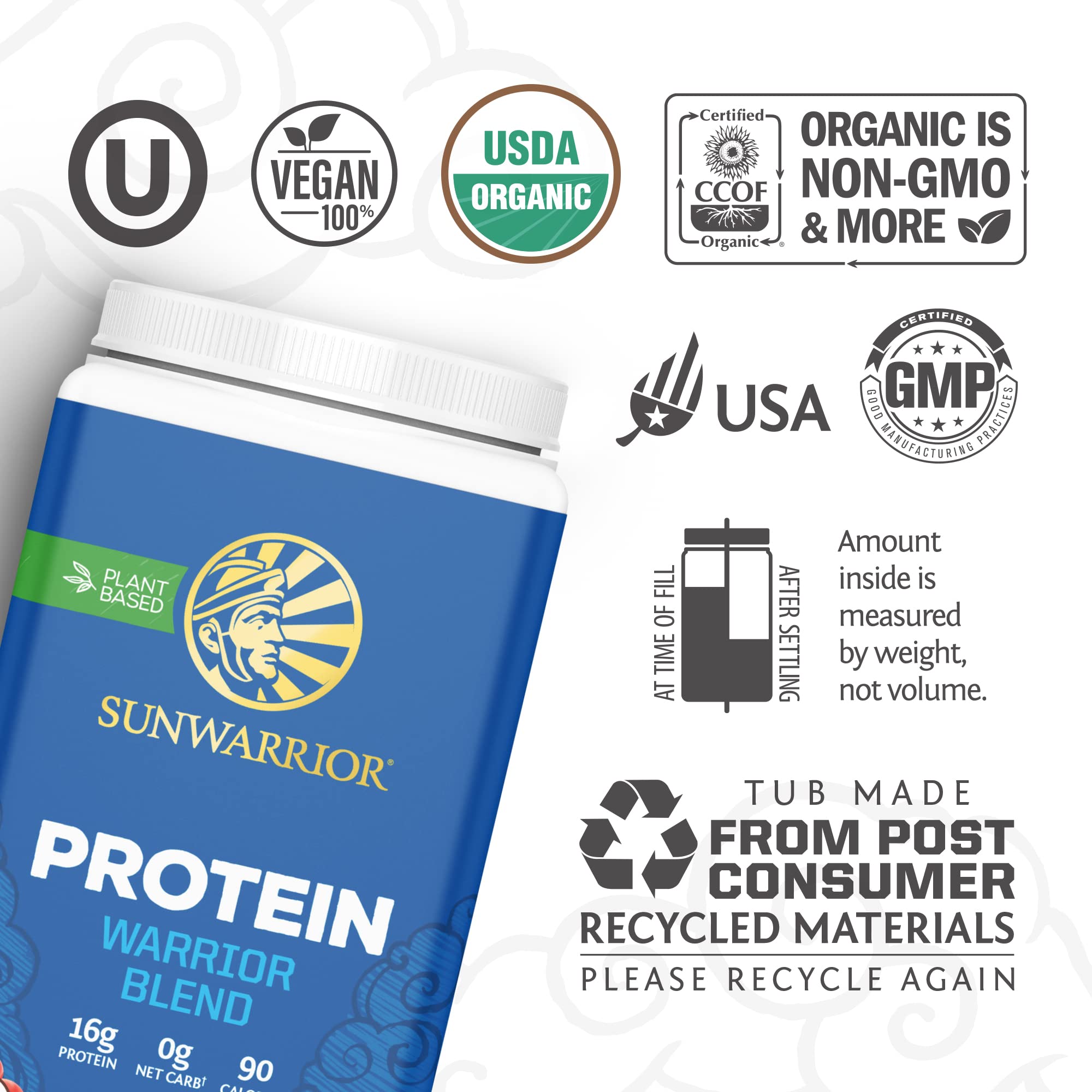 Vegan Organic Protein Powder Plant-based | BCAA Amino Acids Hemp Seed Soy