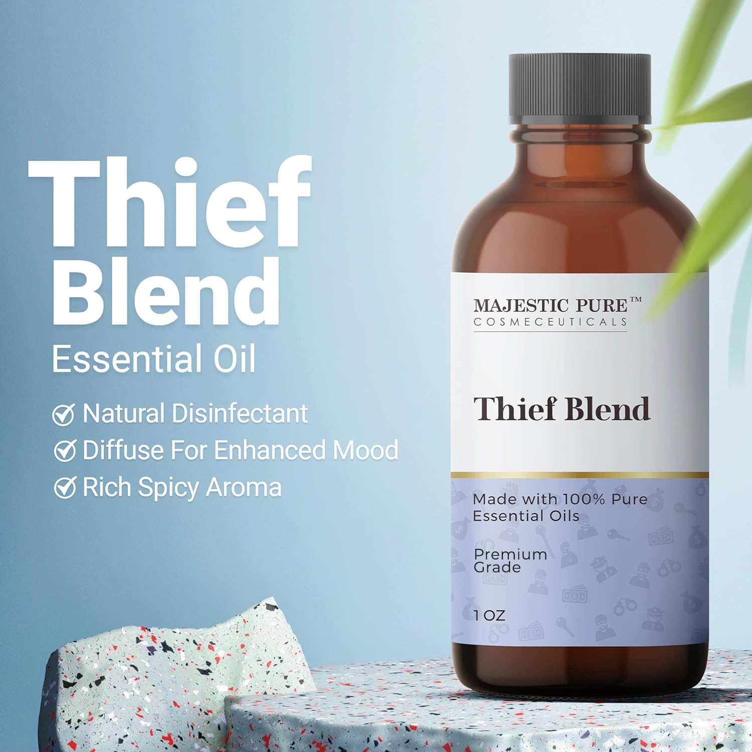 Majestic Pure Thieves Essential Oil Blend | 100% Pure Premium Oil for Uplifting Mood, DIY Products