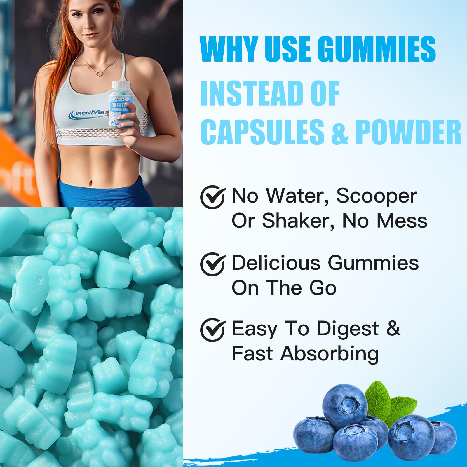 ElevateLife Creatine Monohydrate Gummies 5000mg for Men & Women, Chewables