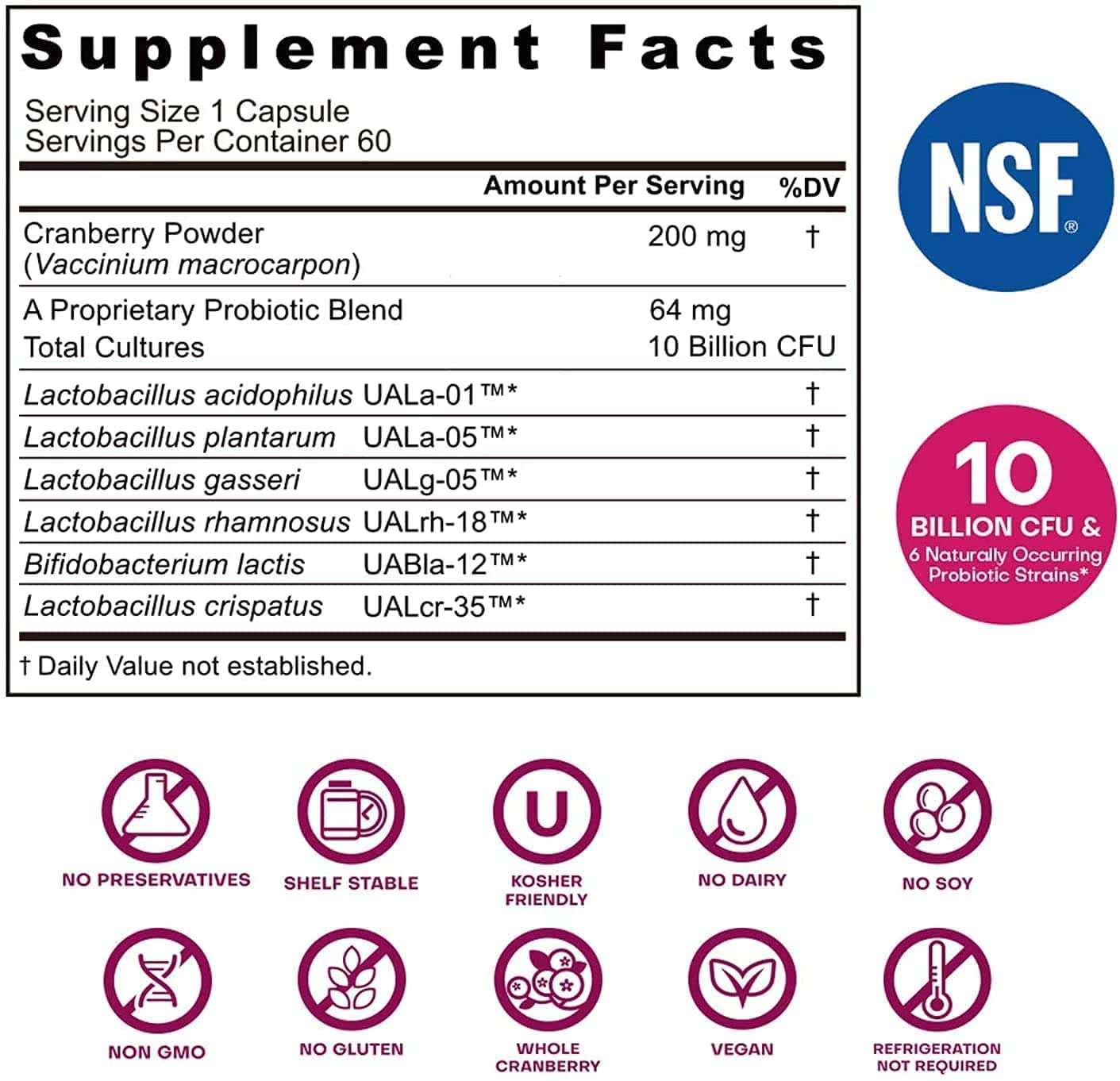 NutriCelebrity NutriFlora-Pro Probiotics for Women, Vaginal, Urinary Health, Immune System Digestive