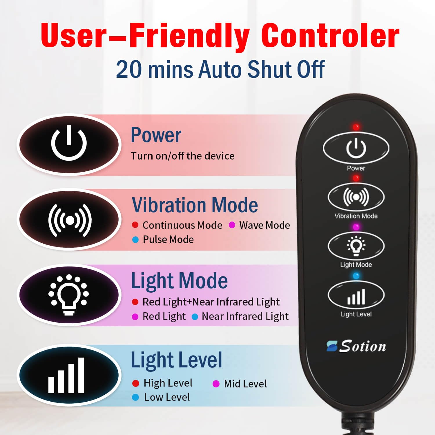 Sotion Red Light Therapy Belt with Massage-Red Light Therapy for Body&Near Infrared Light Therapy