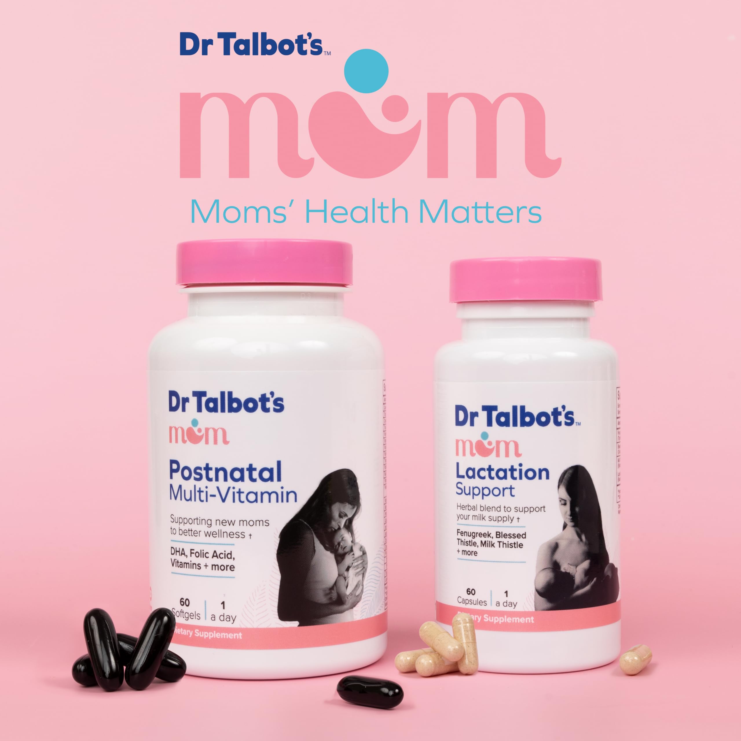 Dr. Talbot's Mom Postnatal Multi-Vitamin, DHA, Folic Acid, Vitamins and More Supporting