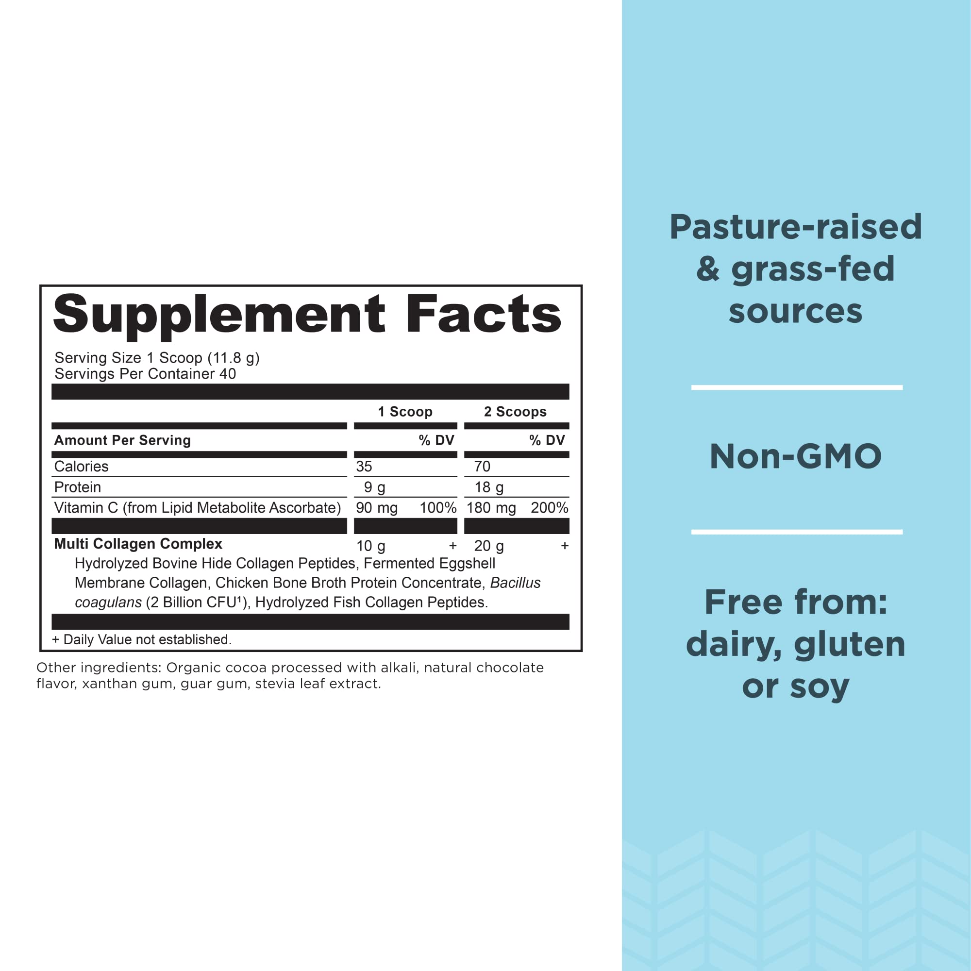 Ancient Nutrition Collagen Powder Protein, Multi Collagen Chocolate Protein Powder