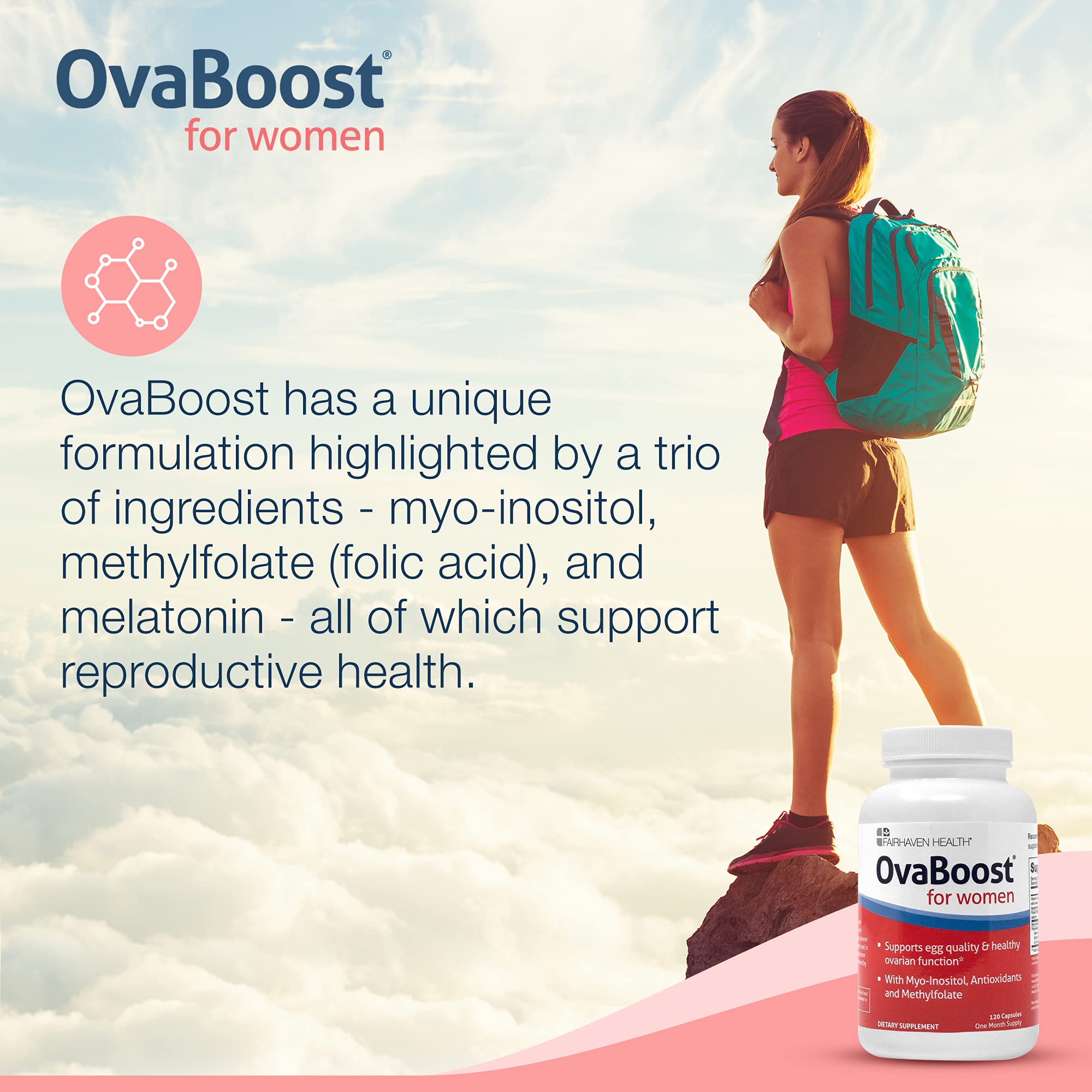 FertilAid for Women & Ovaboost Combo, Female Fertility Supplement & Natural Fertility Vitamin
