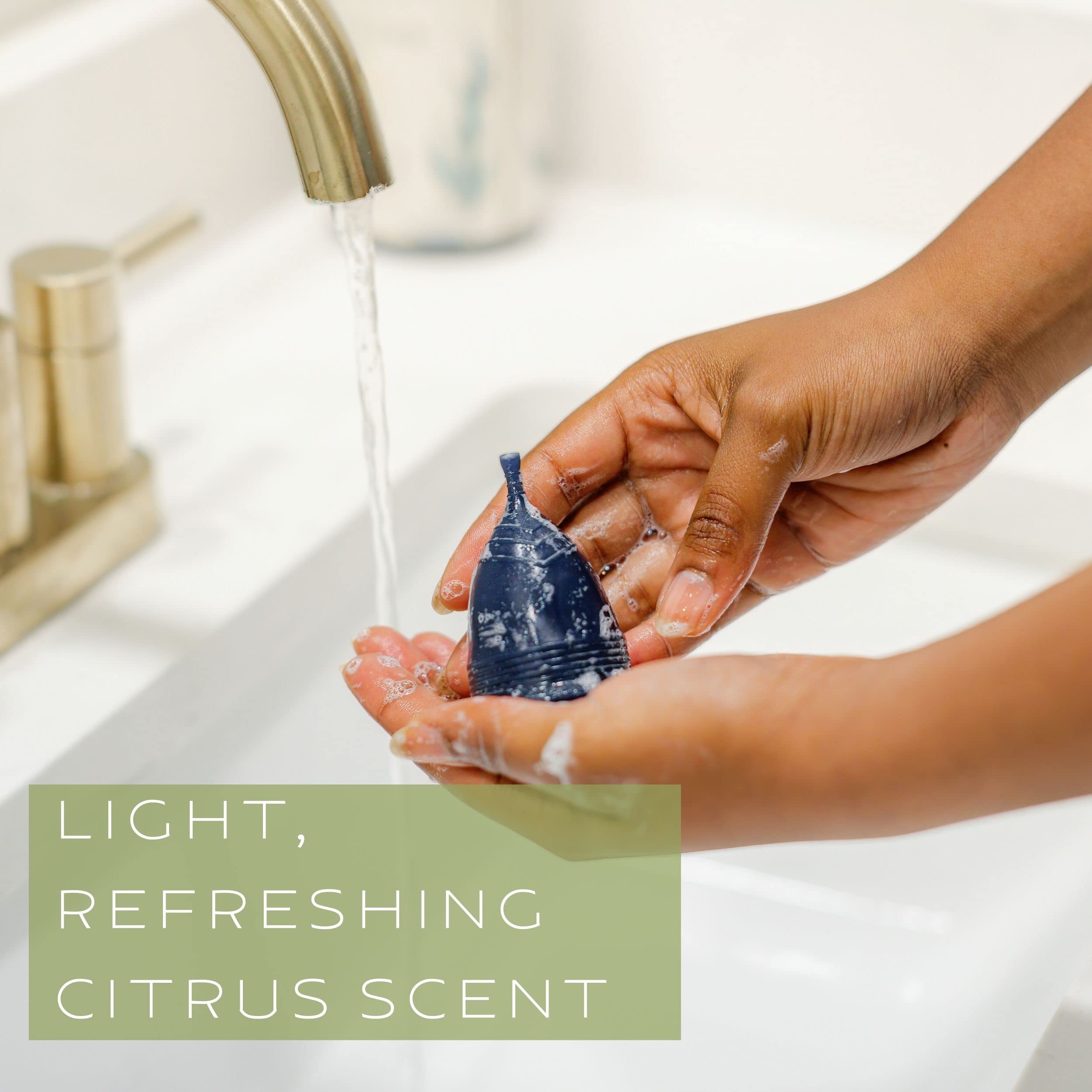 Pixie Menstrual Cup Cleaner Wash + Foaming Dispenser + More Wash in Bottle Than Any Other Brand