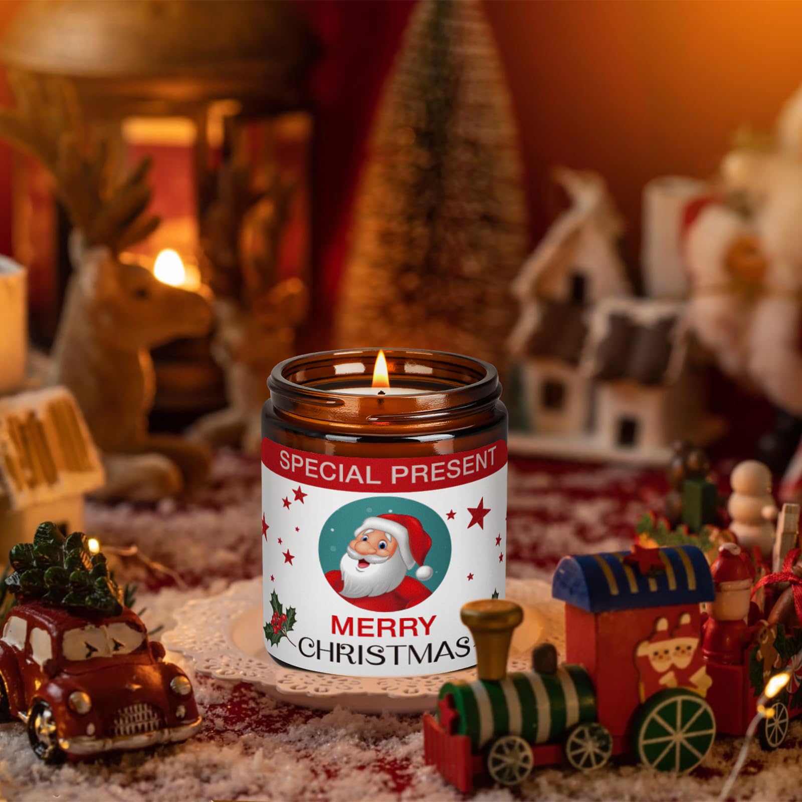 Christmas Candle Set Scented Candle Gift Set, 4 Pack 28 oz Christmas Scented Candles Over 180 Hours