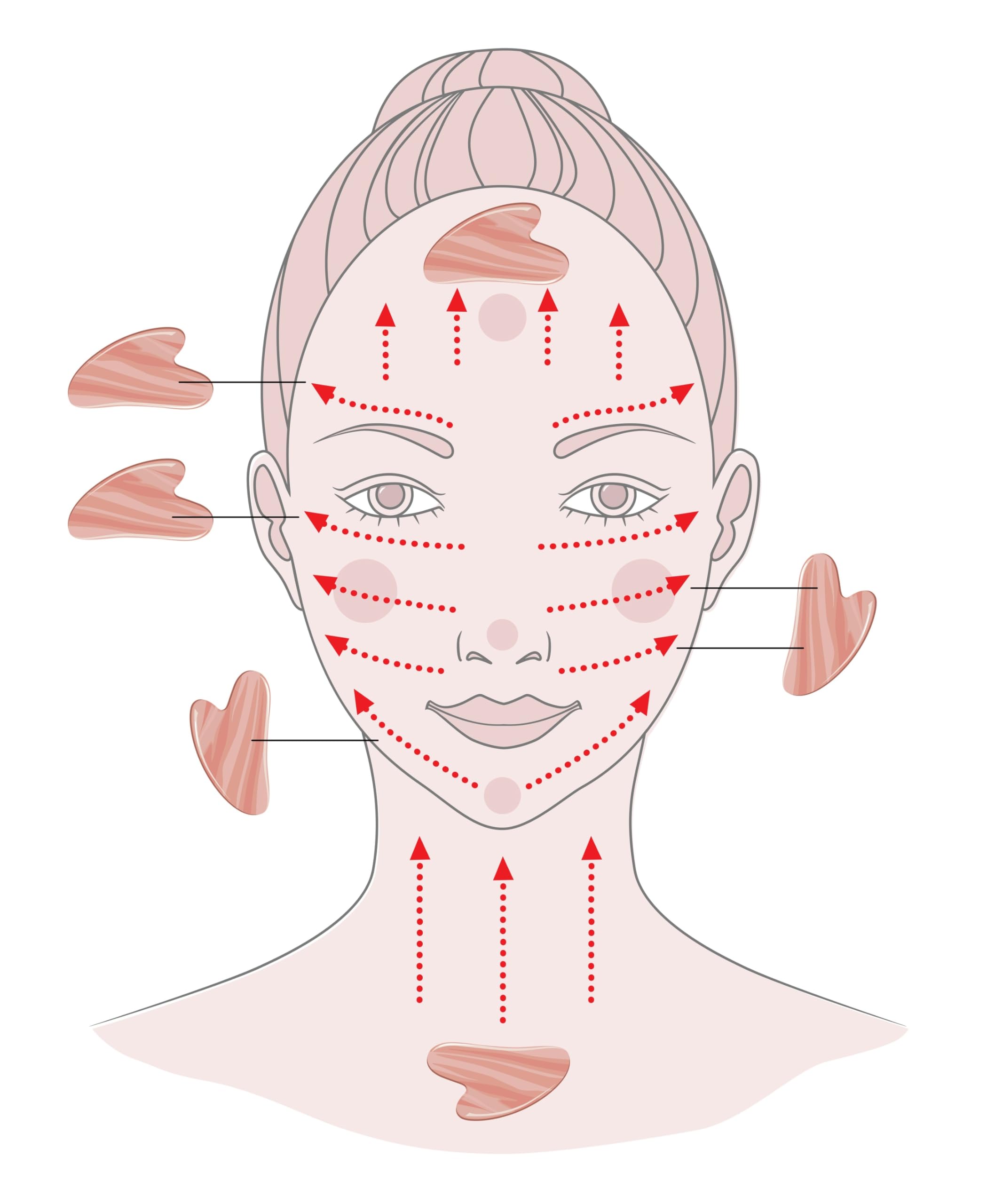 Padime 2 pcs | Premium Set | Real Jade Gua Sha Tool for Facial Skin Care + Glass Bottle for Your Oil