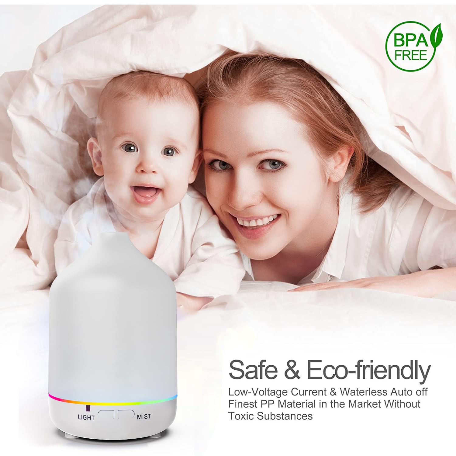 Diffusers 200ml Resin Colorful Essential Oil Diffuser with Adjustable Mist Mode,Auto Off Aroma Diffuser