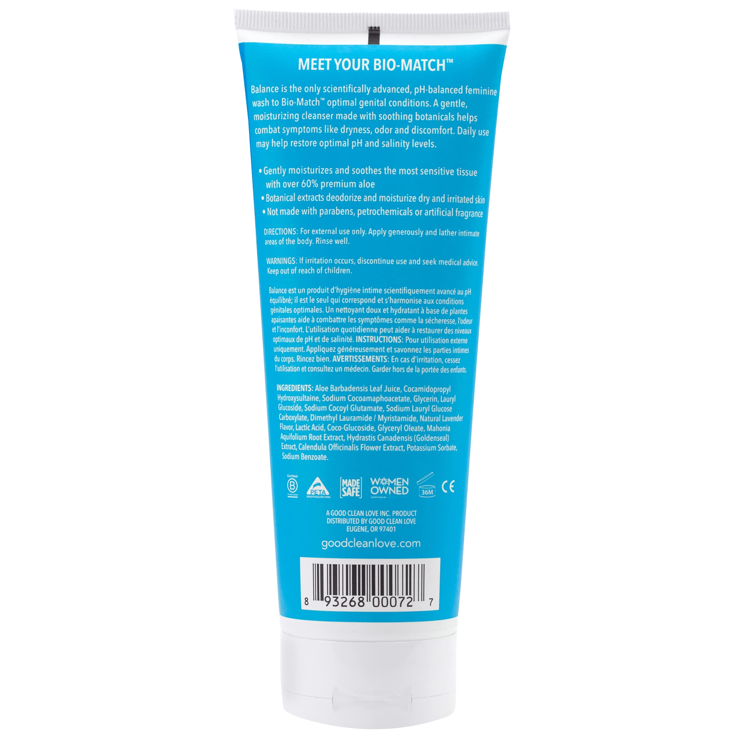 Good Clean Love Balance Moisturizing Wash, pH-Balanced Vaginal Soap for Women