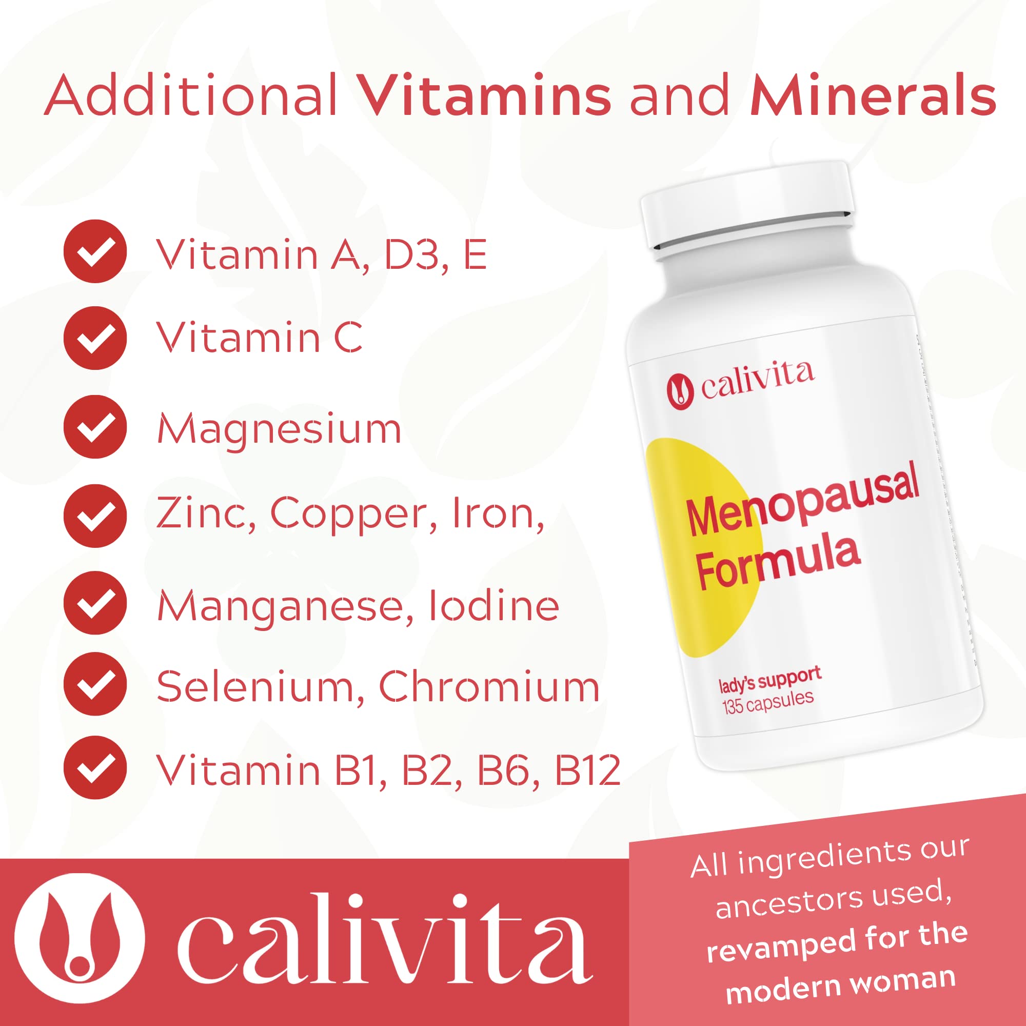 CaliVita Menopausal Formula - Menopause Relief Supplements for Women with Dong Quai, Black Kohosh