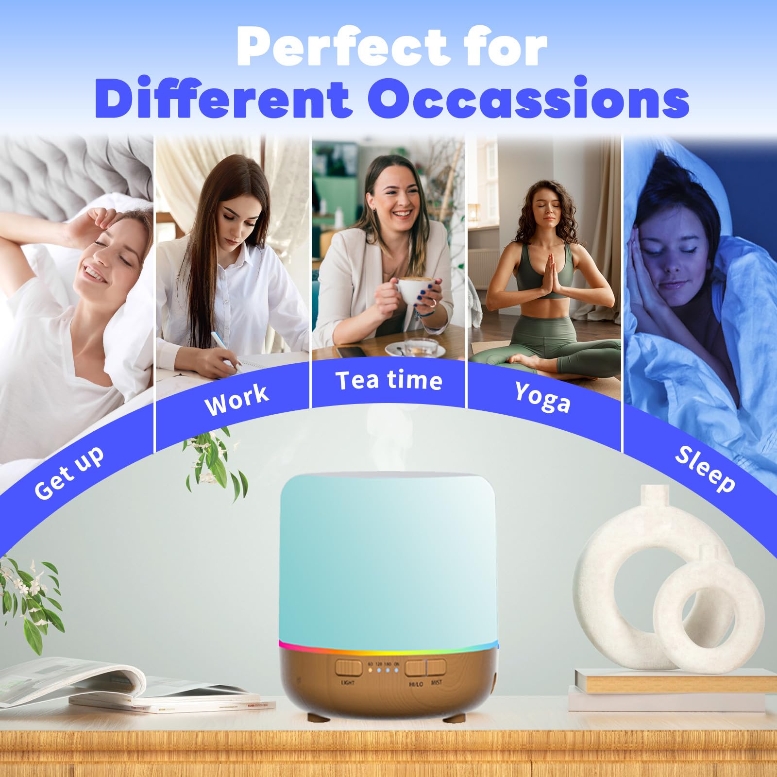 Otheya Scent Essential Oil Diffuser 2 Pack Max 200 ML Ultrasonic Cool Mist Humidifiers and Aromatherapy