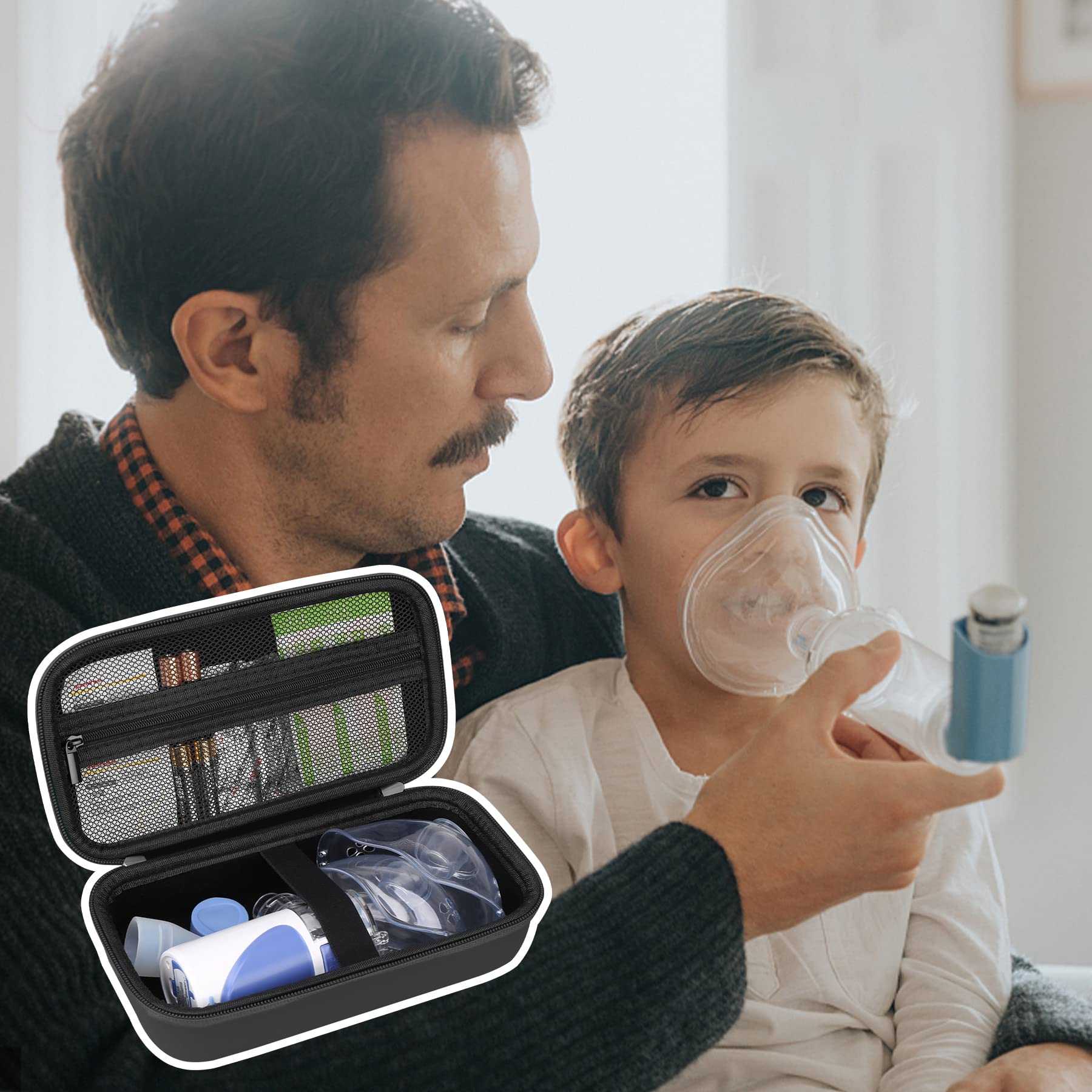 Elonbo Carrying Case for Portable Handheld Inhaler Nebulizer Machine for Adults and Kids