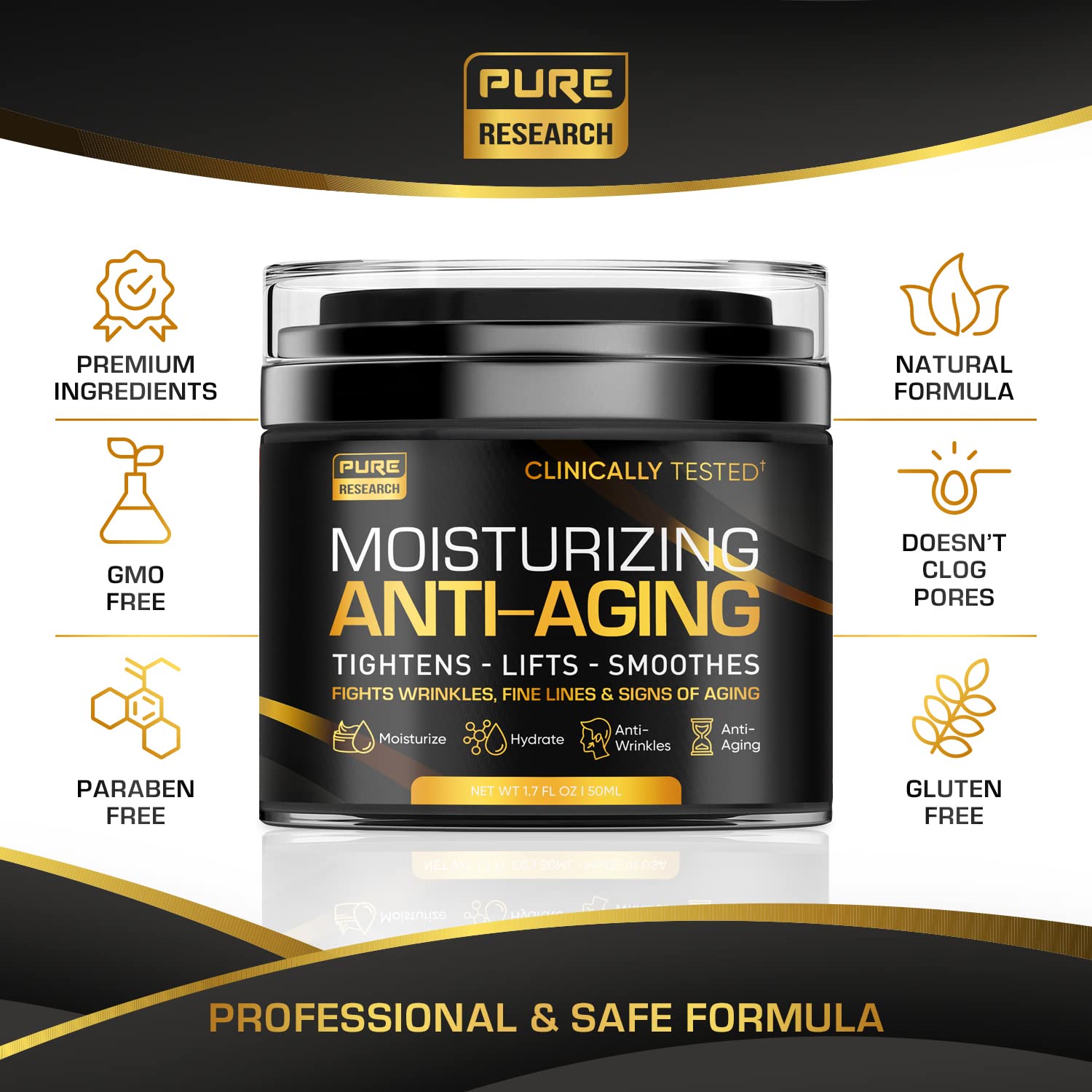 Men's Face Cream Moisturizer - Anti-Aging Cream For Men, Collagen, Retinol & Hyaluronic