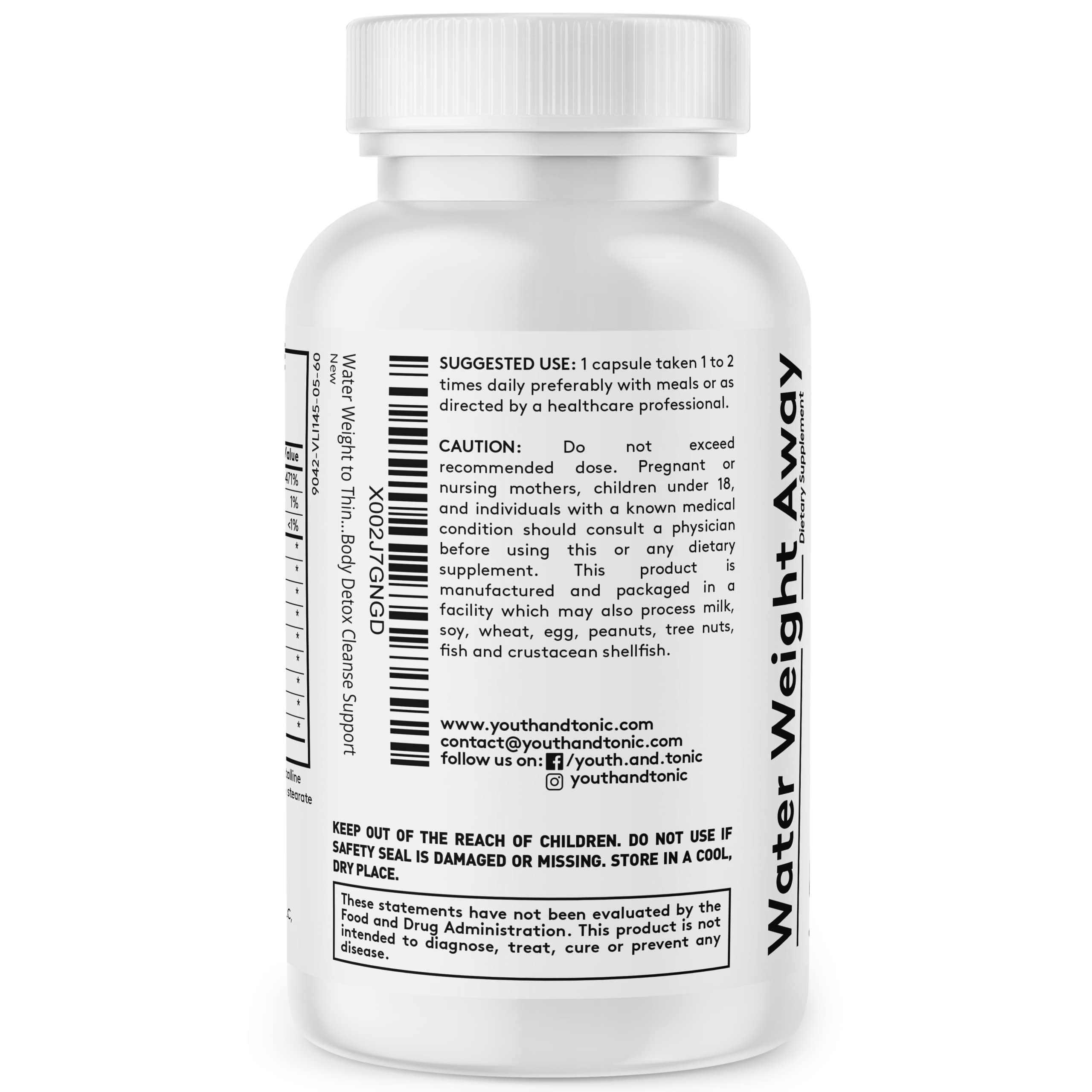 Youth & Tonic Women Water Weight Loss Pills for Hormonal Changes and Fluid Retention During PMS