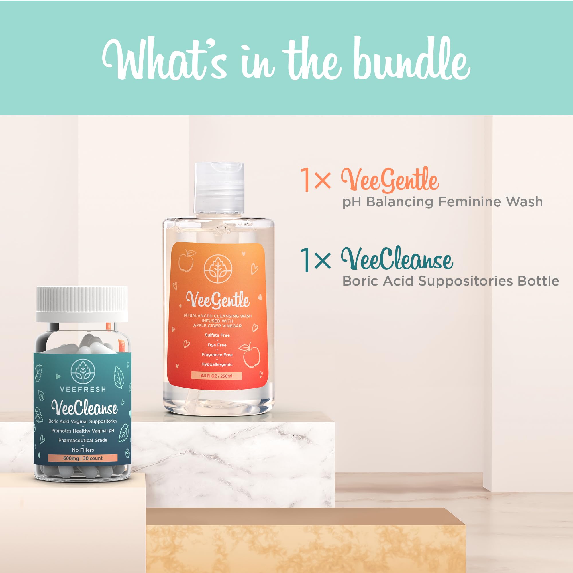 VeePower Lite - Vaginal Health Bundle - Control and Prevent Vaginal Odor - Includes VeeGentle