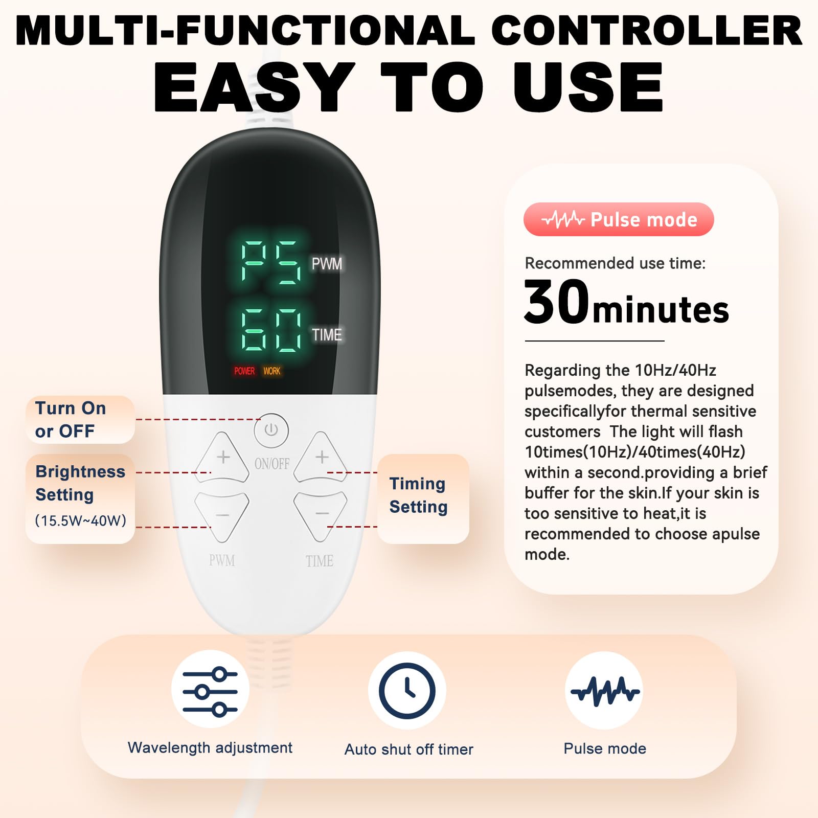 Rutollmit Red Light Therapy Mat - Experience Relaxation with 225 LEDs, 660nm Red Light