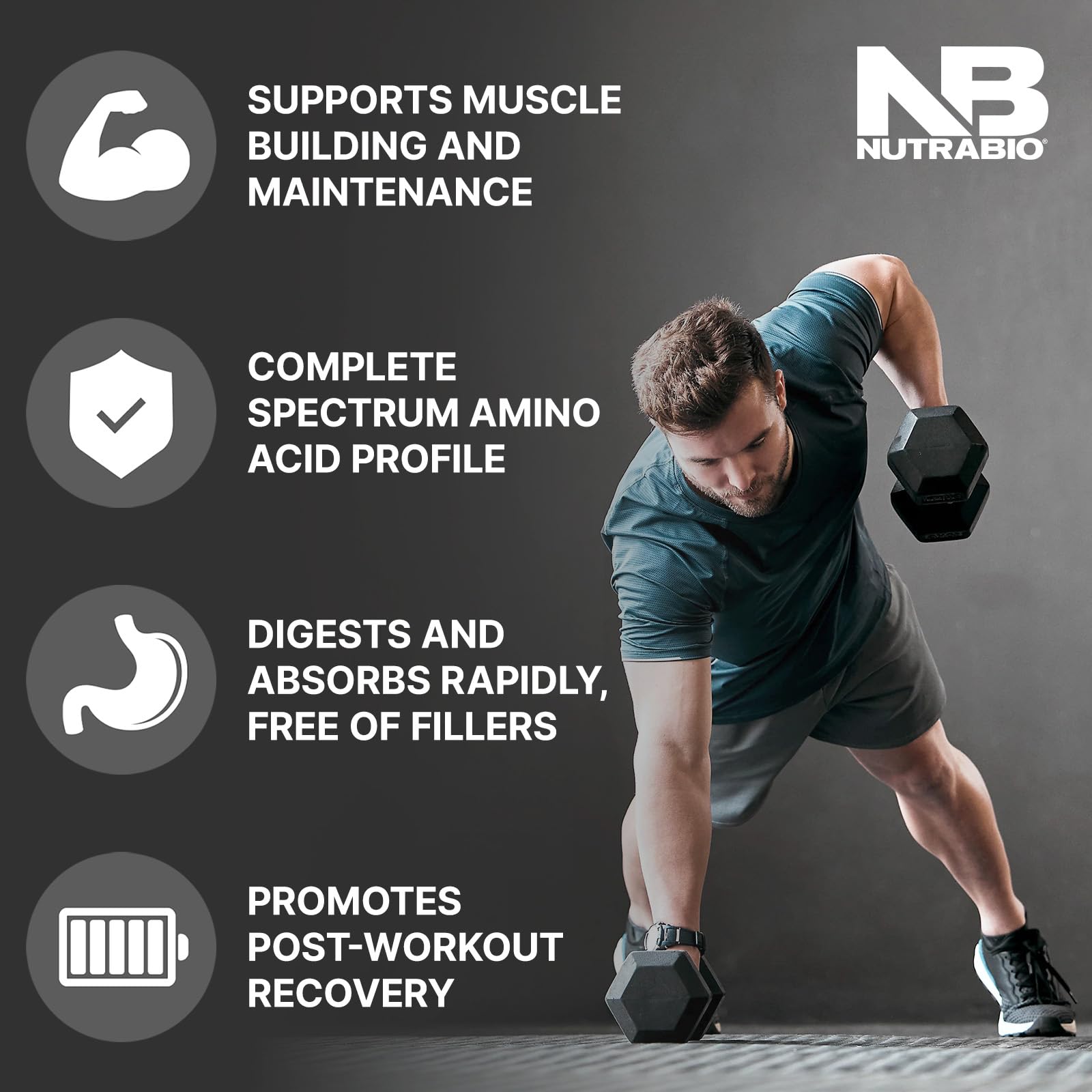 NutraBio Classic Whey Protein Powder - No Fillers, Artificial Colors, Preservatives