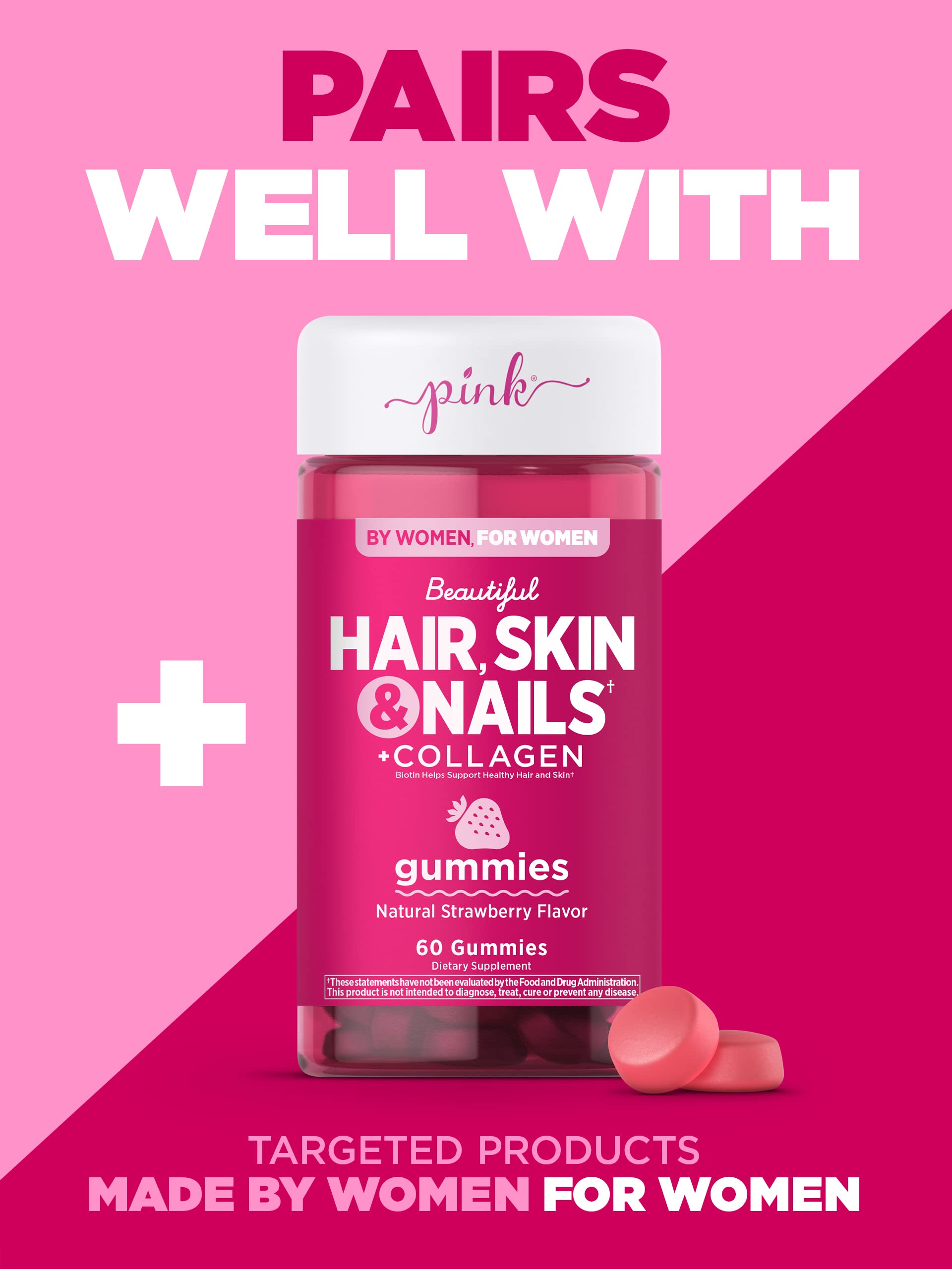 PINK Prenatal Vitamins | 60 Gummies with DHA and Folic Acid | Non-GMO & Gluten Free Multivitamin