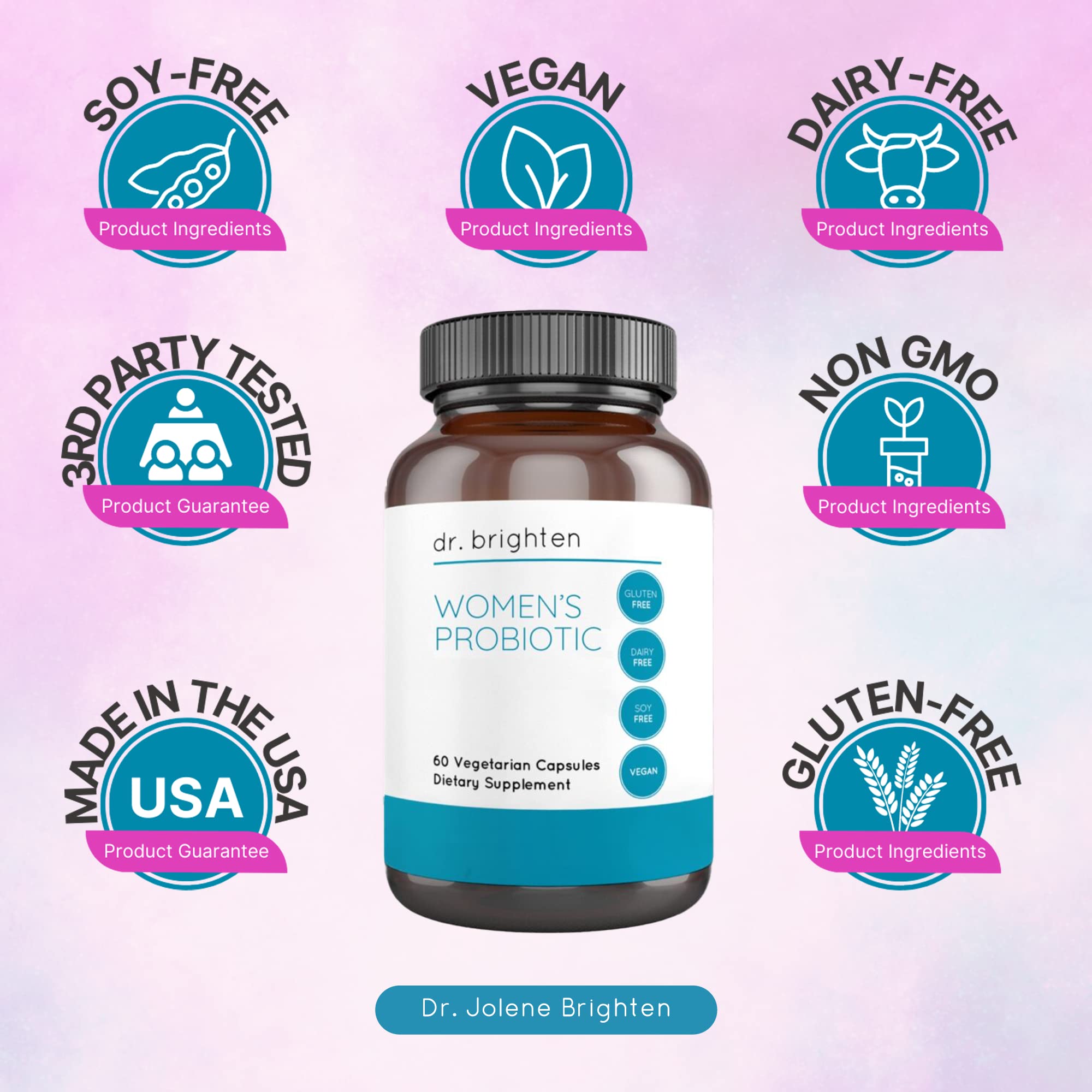 Dr. Brighten Prenatal Plus and Probiotic Dietary Supplements Bundle - Non-GMO, Vegan