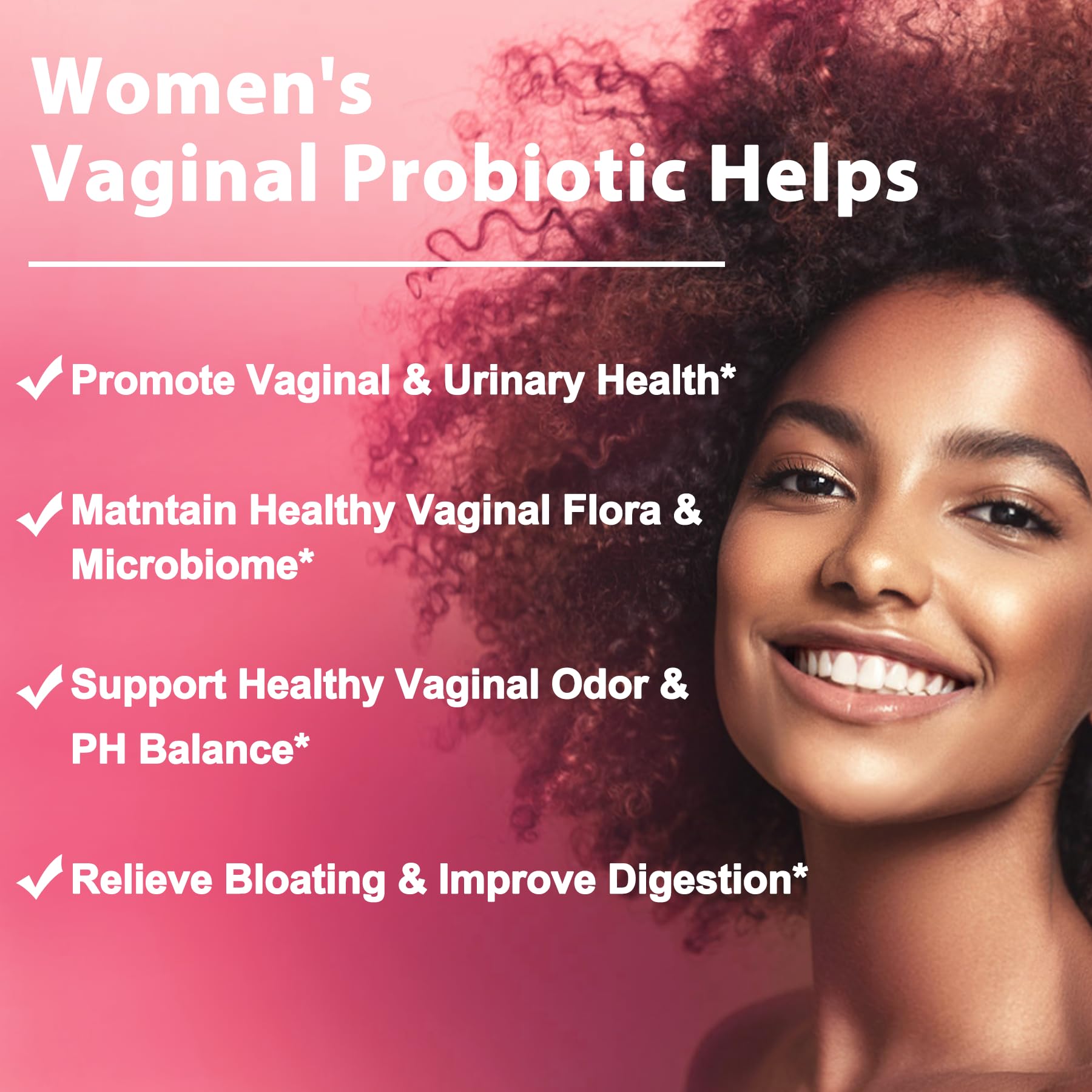 Probiotics for Women Gummies, Sugar Free Vaginal Probiotics 50 Billion CFU 10 Strains w/ Cranberry