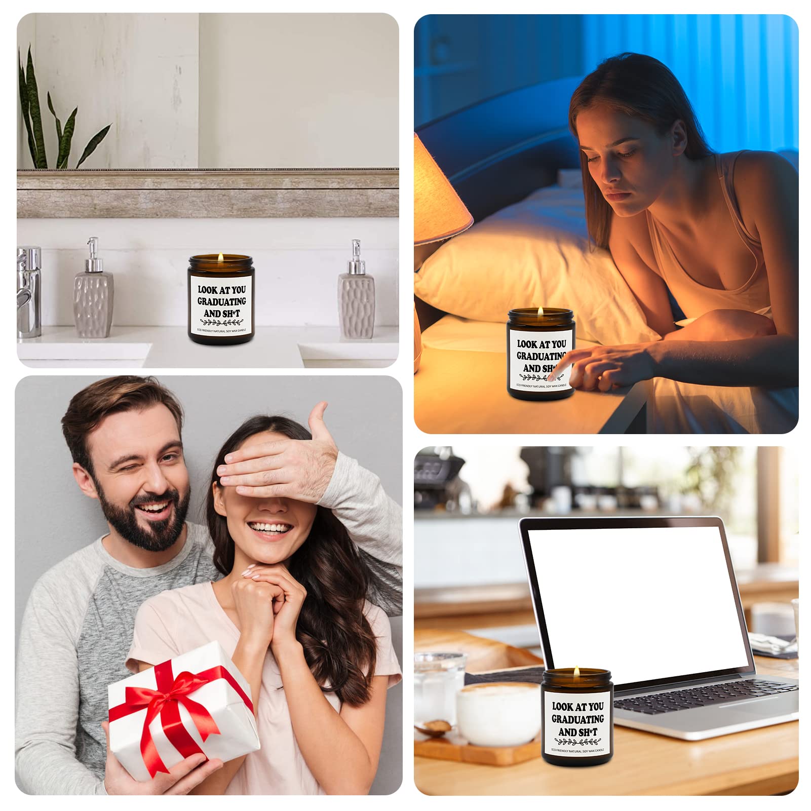 Joyseller Funny Graduation Gift for Her/Him, Look at You Graduation Candles for Party Decorations