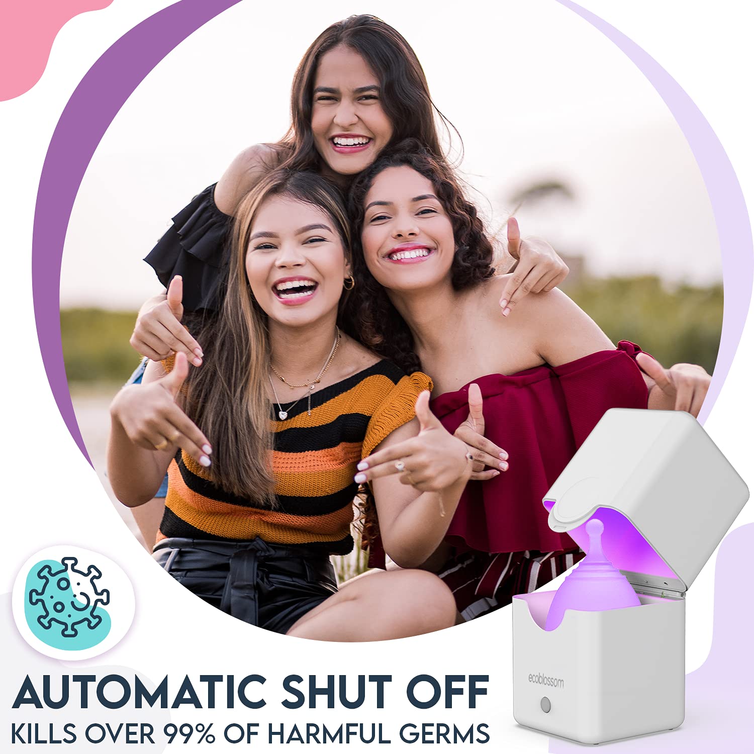 Ecoblossom Menstrual Cup Sterilizer - Modern Menstrual Cup Cleaner Unscented Sanitizer