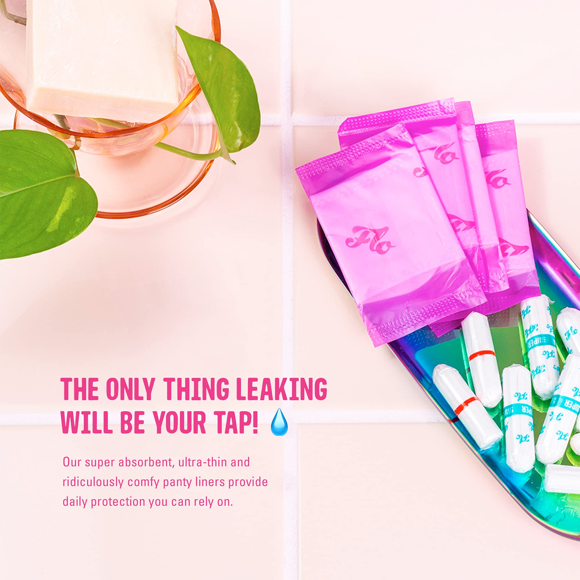 FLO - Organic Bamboo Daily Panty Liners, Plant-Based Cotton, Biodegradable