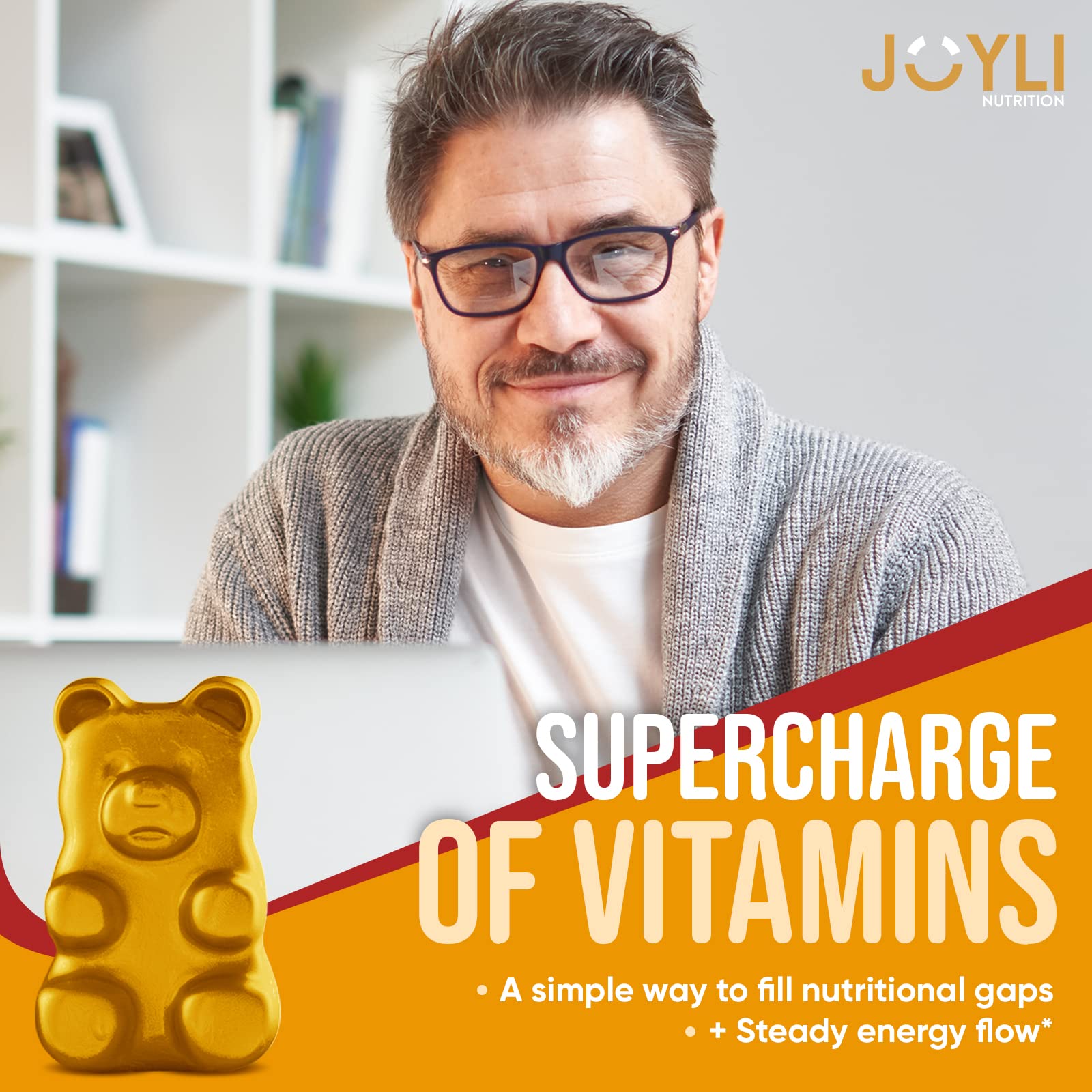 Joyli Superfruit Gummies - Sugar-Free Fruit Multivitamin Gummies for Adults - Natural