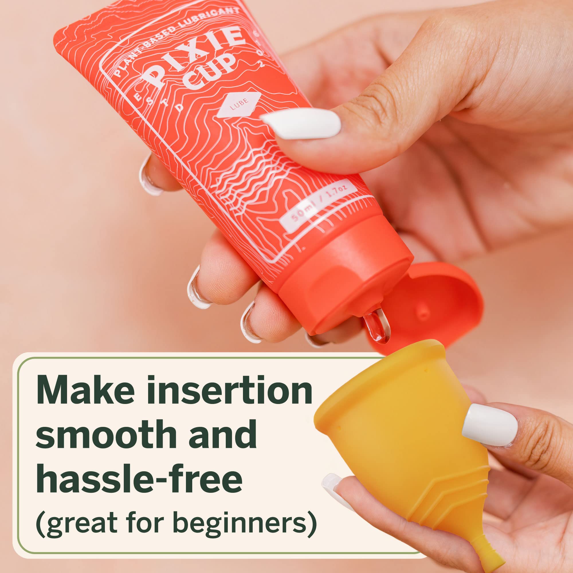 Pixie Cup Menstrual Kit - Best Period Cup Starter Kit - 2 Cups, Wash, 20 Wipes, Lube, Public