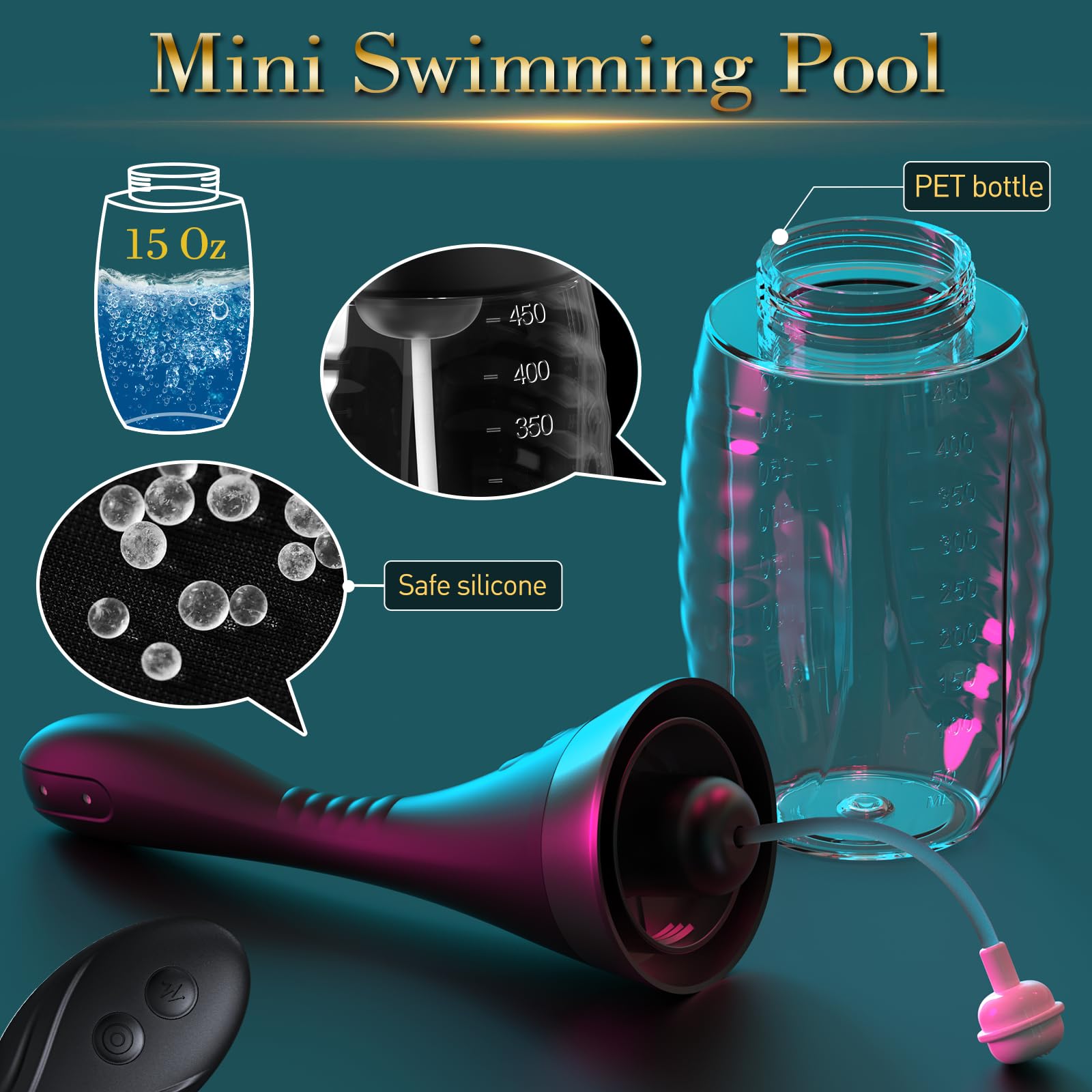 15oz Electric Enema Bulb -Remote Anal Douche, 3 Enema Speeds,Bendable Enema Douche