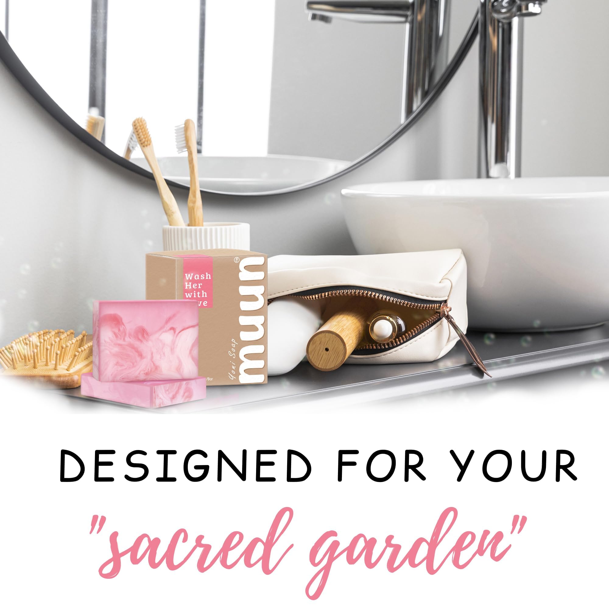 Muun Yoni Soap Bar - Pack 3 Ph Balance Probiotics & Natural Ingredients - Gentle Cleansing Formula