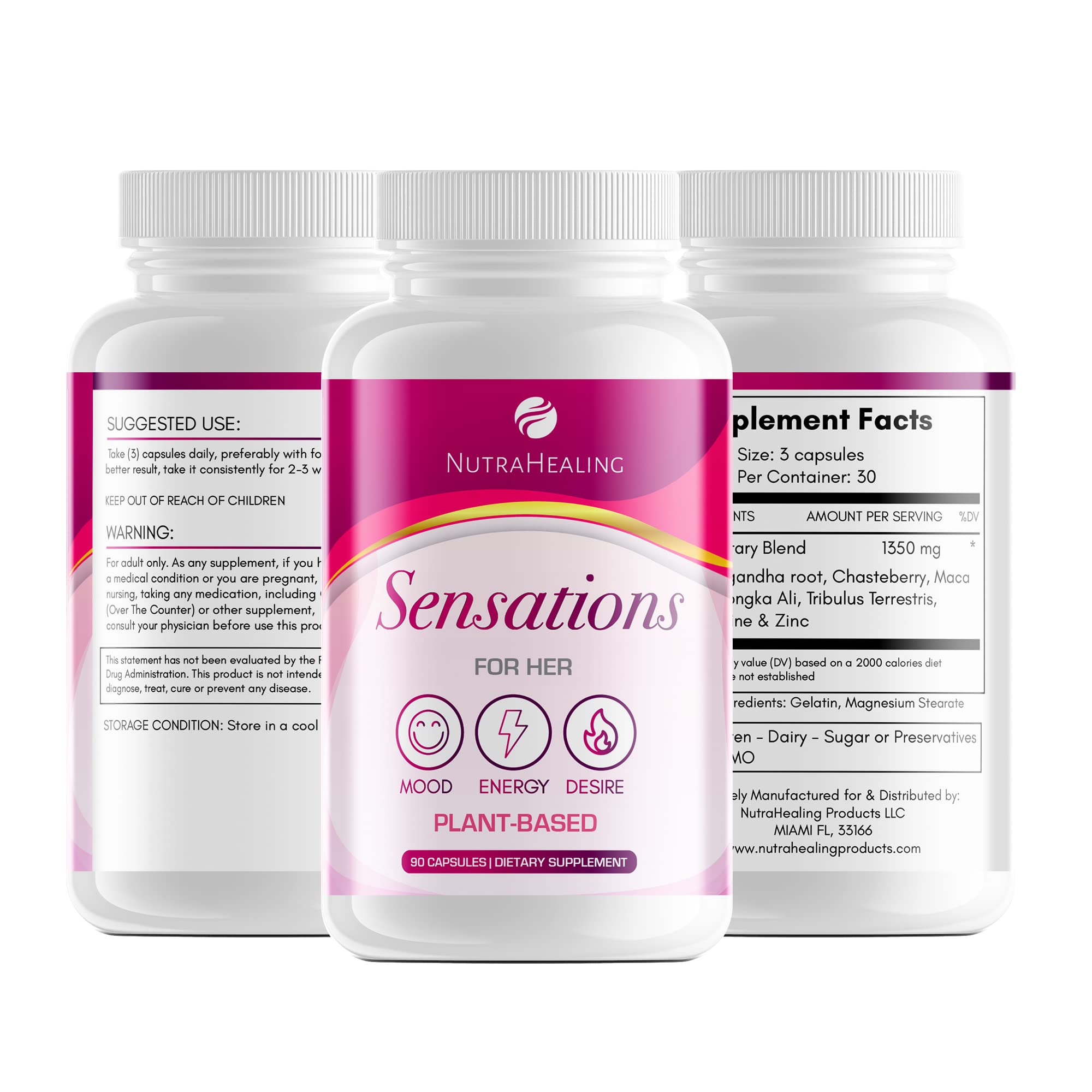Sensations - Hormone Balance for Women | Mood, Energy & Libido Booster | Natural Plant-Based