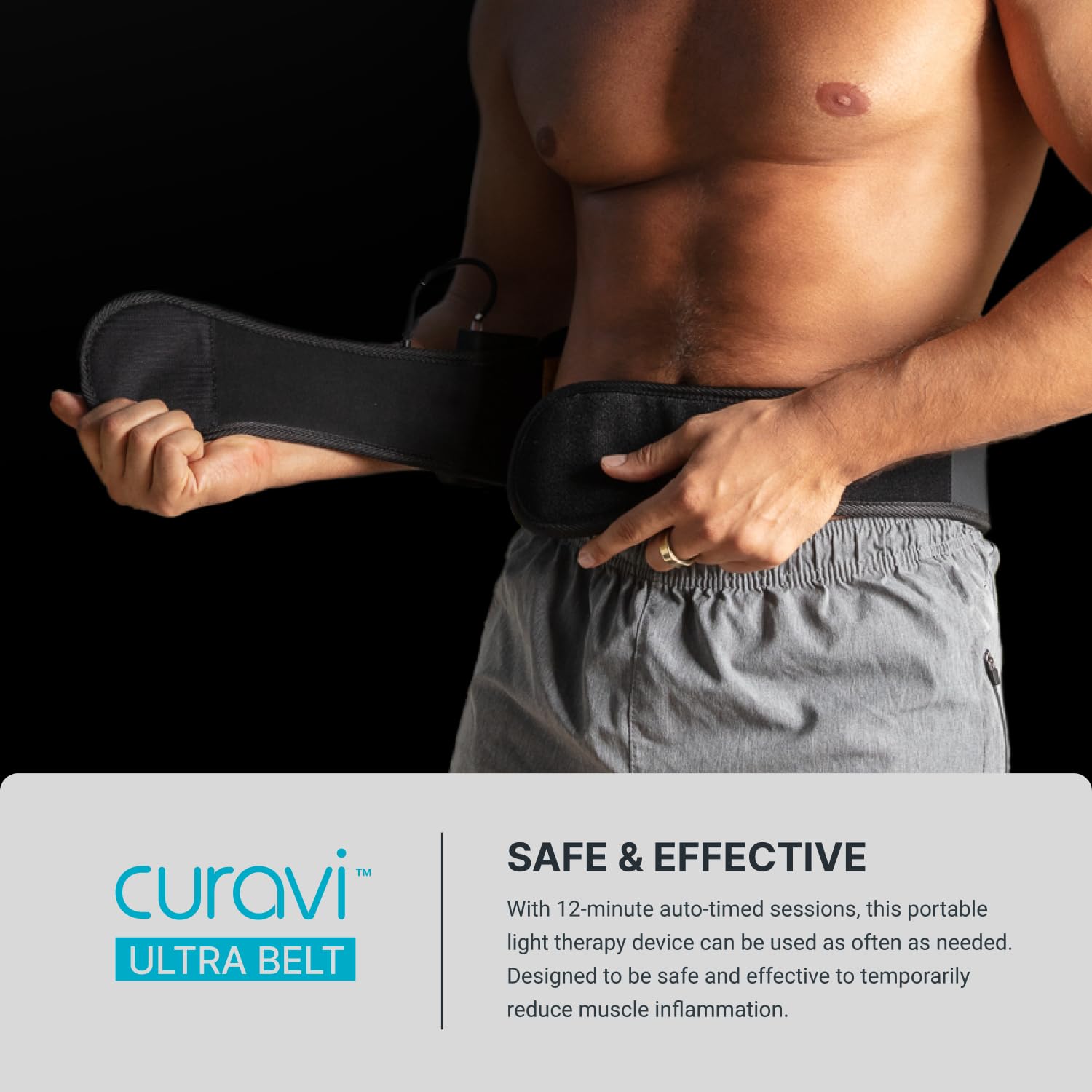 CURAVI Ultra™ Wearable Red Light Therapy Belt for Lower Back Pain Relief - 84 Diodes - Non-Invasive