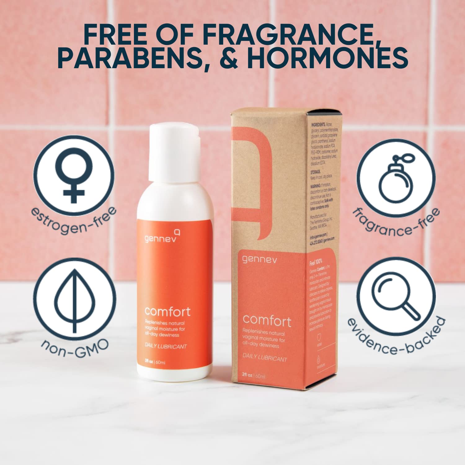 Gennev Intimate Water-Based Lubricant for Women - 2-in-1 Menopause Lubricant and Feminine