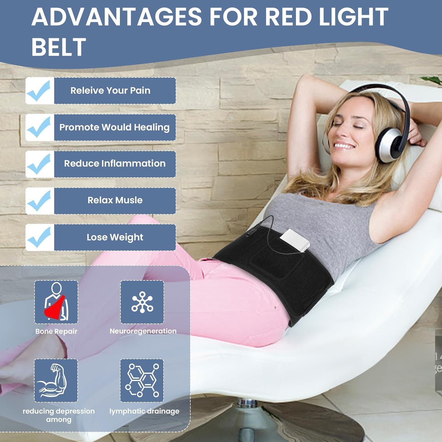 Red Light Therapy Belt - Near Infrared Light Therapy & Red Light Therapy for Body,660nm&850nm