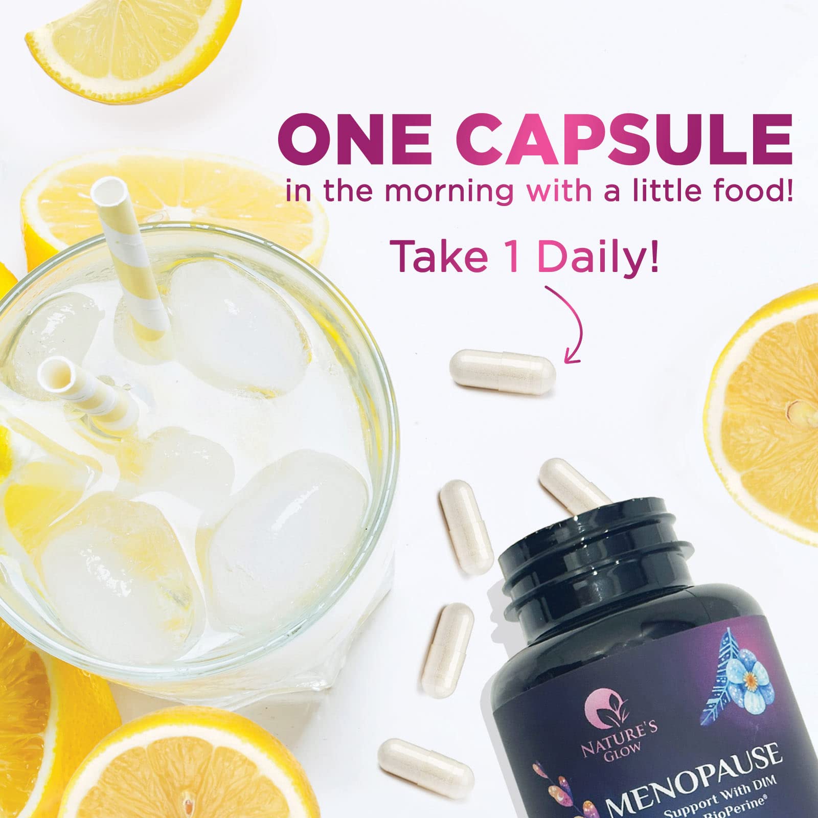 Nature's Glow Menopause Supplements for Women w/DIM - Menopause Relief Vitamins