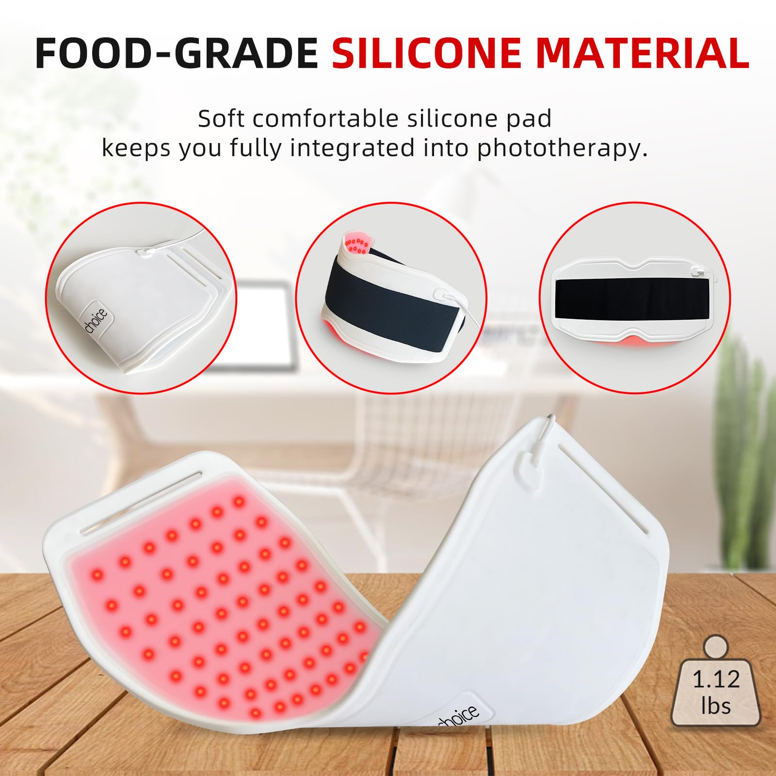 Toponechoice Red Light Therapy Belt, 450pcs 660nm 850nm 940nm, Infrared Light Therapy