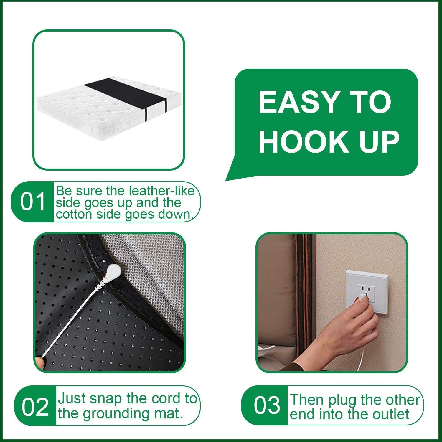 Grounding Mat, Grounding Mattress Cover Pad Grounding Mats Earth Connected Conductive Carbon