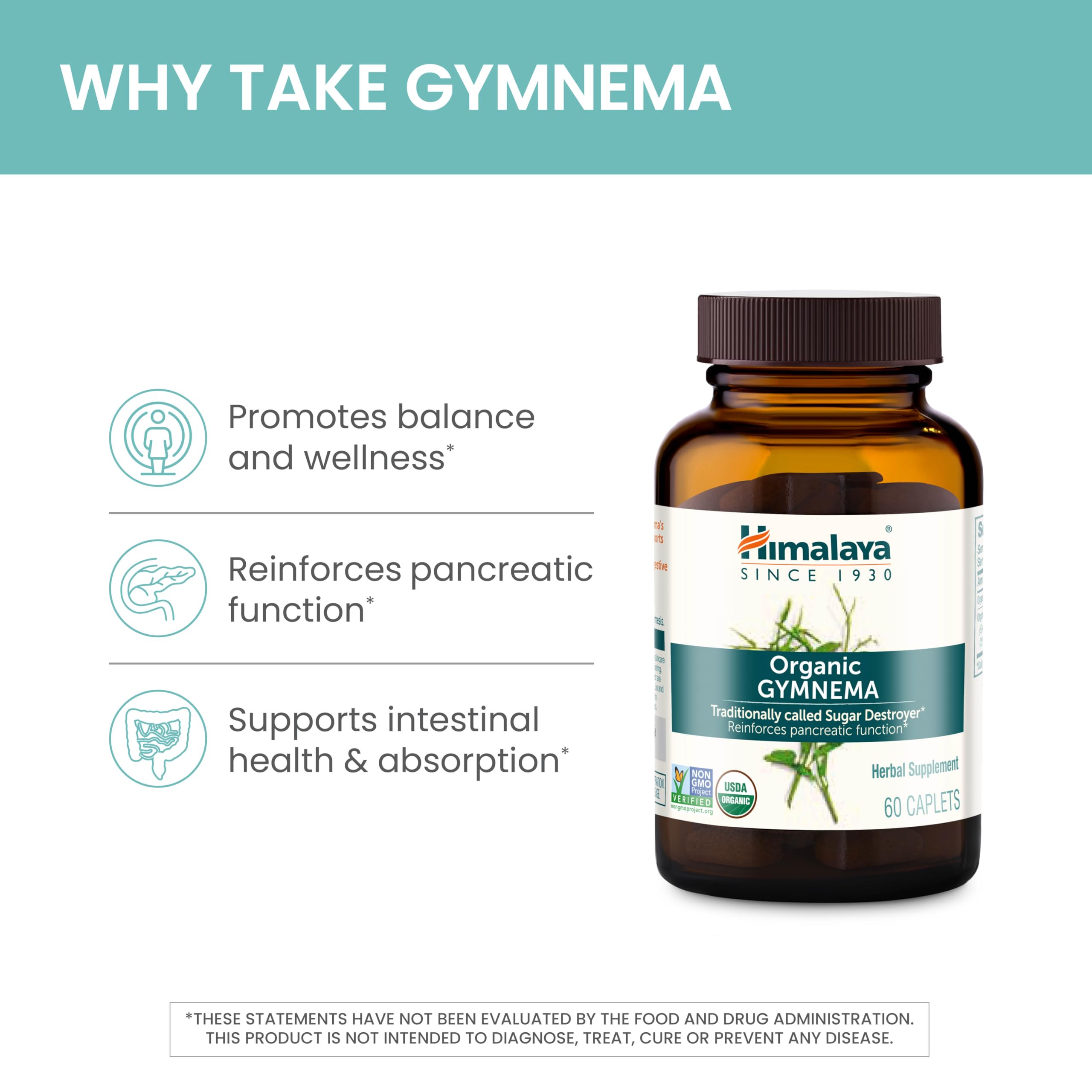 Himalaya Organic Gymnema Herbal Supplement for Weight Management, USDA Certified